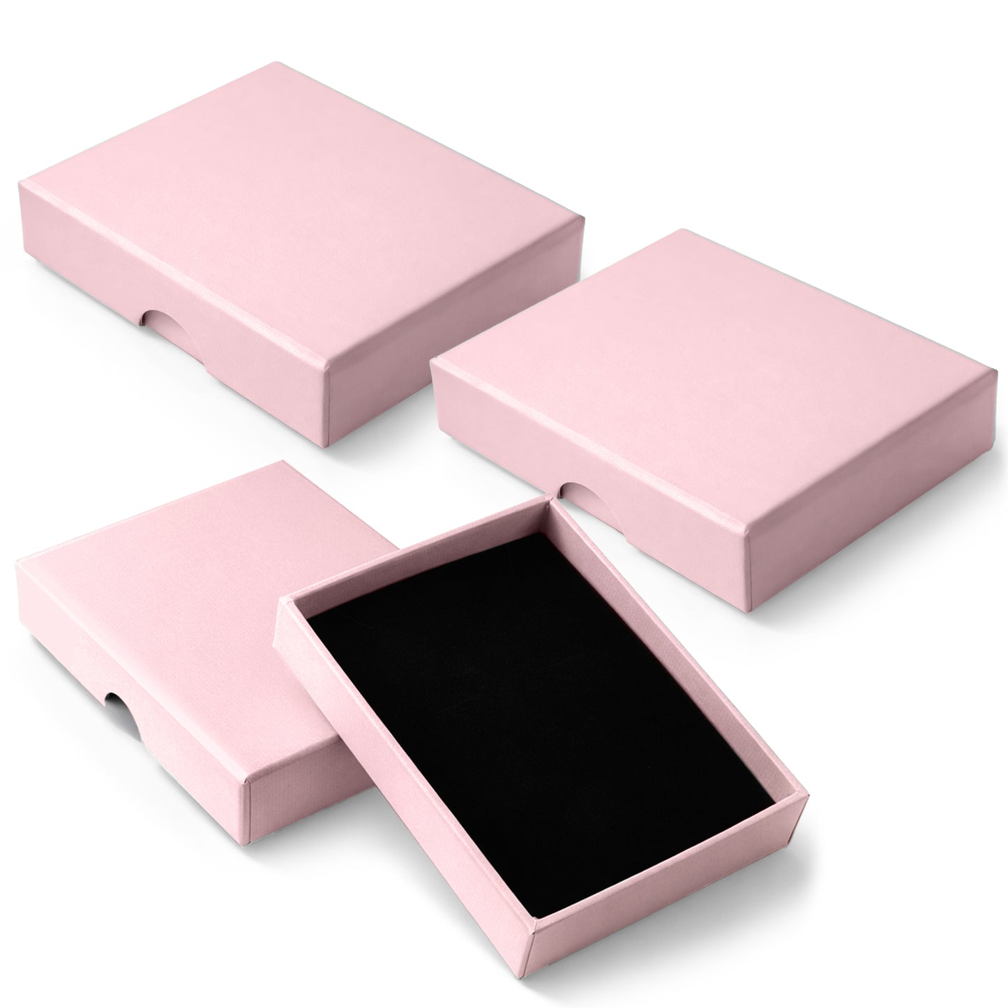 cobee 2 Pack Square Jewelry Boxes, Lids Necklace Boxes, Bracelet Earring Necklace Gift Box for Jewelry Gift Small Pendant Storage Case(pink)