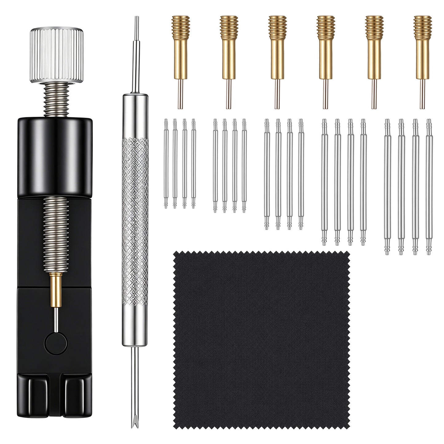 SULIKJHUI 29 Pcs Watch Adjustment Kit, Watch Band Repair Tool, Watches Link Remover with Punch Pins for Strap Resizing & Bracelet Repair