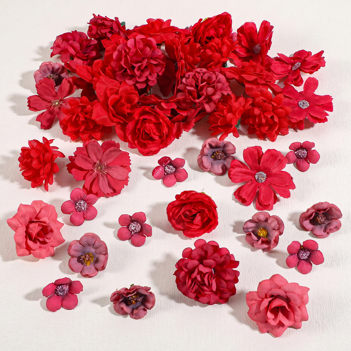 YUXMU 50 Pcs Mini Silk Faux Flower Heads
