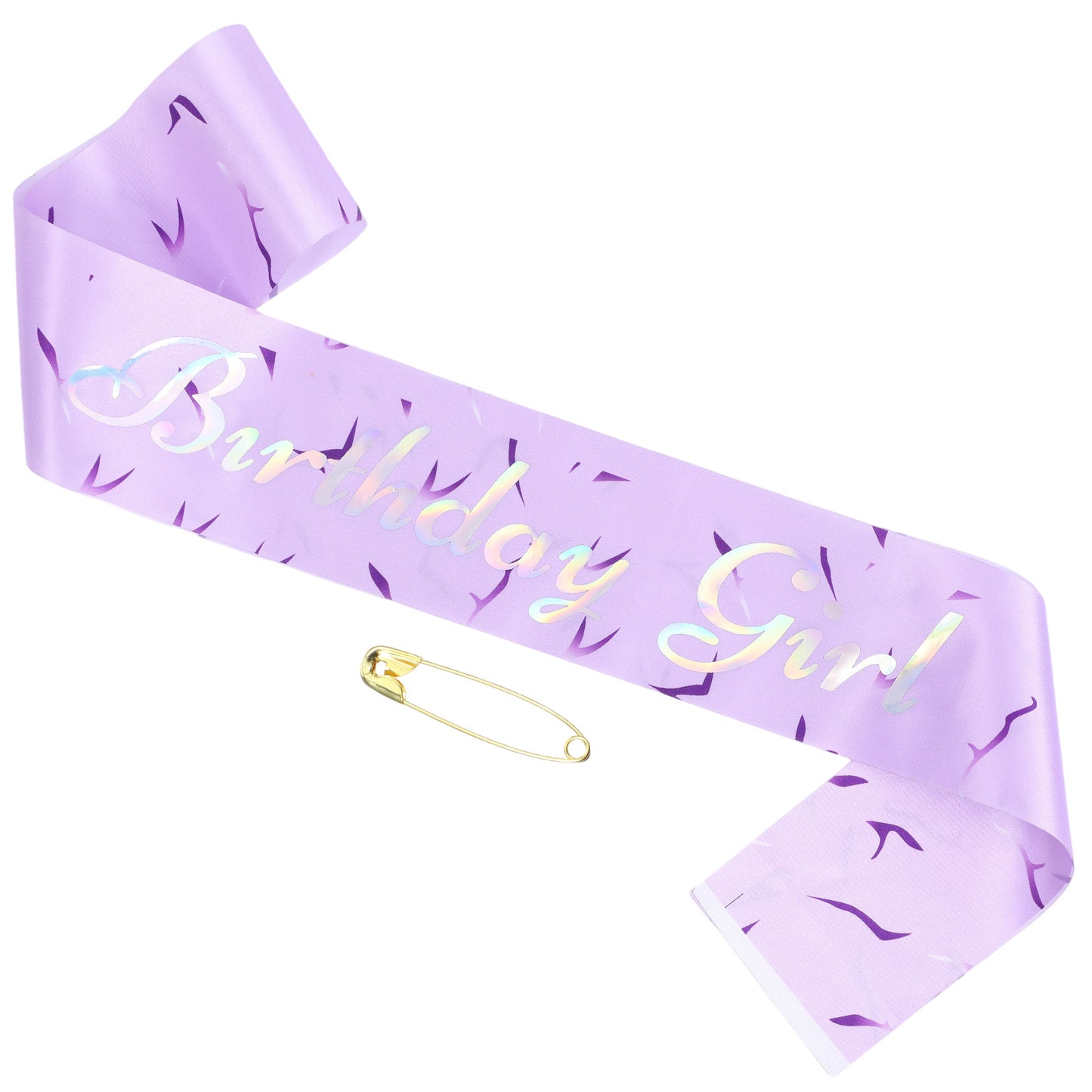 Molain Glitter Birthday Girl Sash, Purple Satin Birthday Sash for Women with Gold Foil Lettering, Happy Birthday's Sashs for Girls, Golden Birthday's Sashs Accessory for Party Decorations