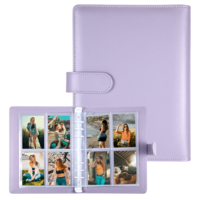 Yuanchu A5 Kpop Photocard Binder, Kpop Photocard Holder with 40Pcs Inner Pages can Hold 320 Cards 6 Ring Binder AlbumPU Leather Binder Cover with Magnetic Buckle Closure for Organizing Trading Cards