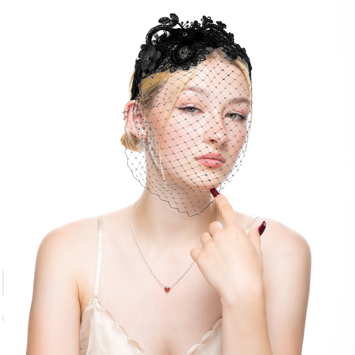 Giantree Black Veils for Women, Black Veil Mesh Veil Headband, Wedding Veil 1920s Accessories for Women, Fascinators Hats for Women Birdcage Veil Bridal Wedding Tea Party Accessories Lace Veil
