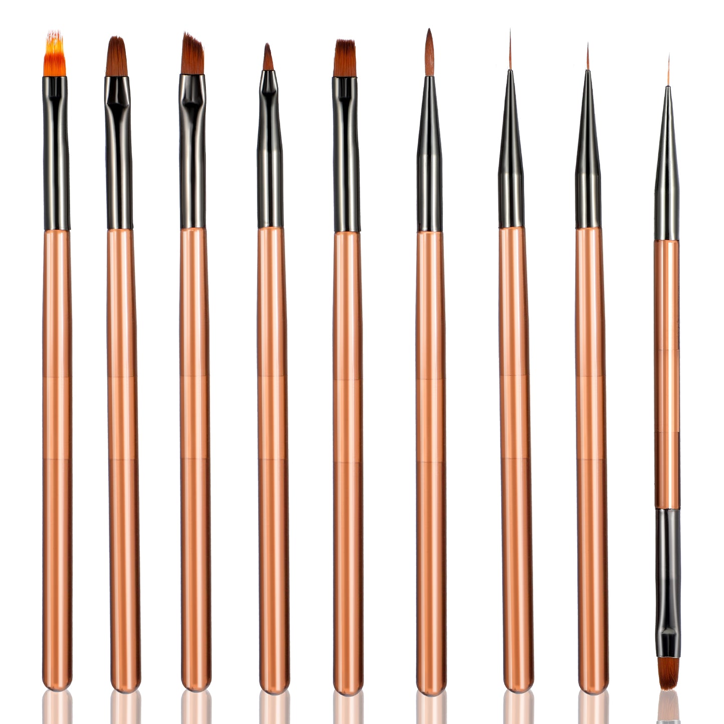 Giantree 9Pcs Nail Art Brushes Set, Gel Polish Nail Art Brush, Acrylic Nail Brush Nail Tech Supplies, Nail Brushes Design Pen Painting Tools for Acrylic Powder, Salon Gift for Girls Women