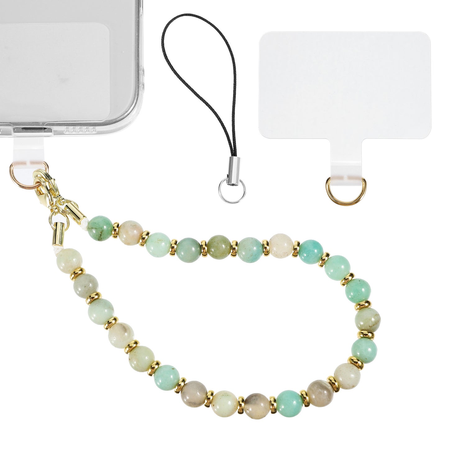 simarro Beaded Phone Wrist Strap, Cellphone Lanyard with Tether Tab Hands-Free Wristlet Bracelet Marble Phone Chain Strap for Women