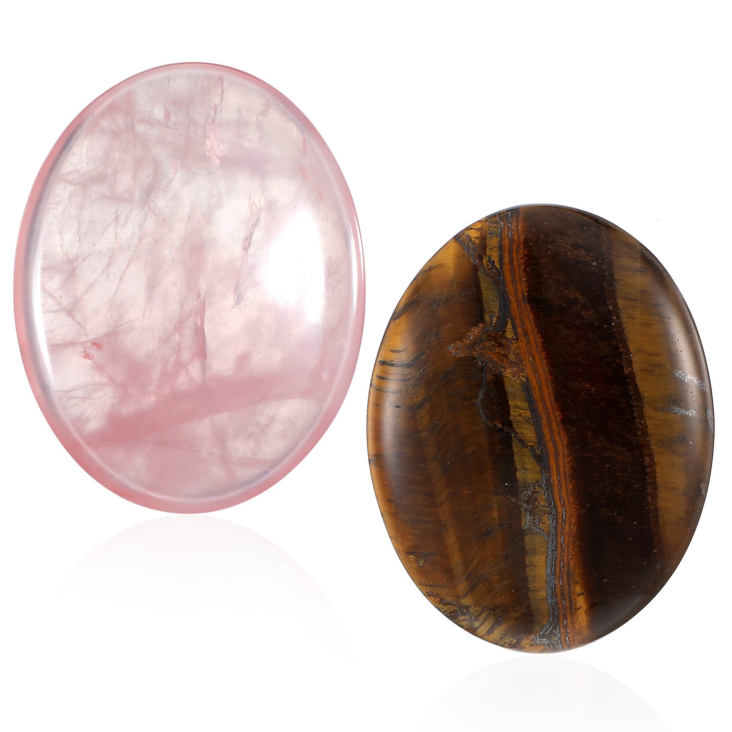 2PCS Thumb Worry Stone for Anxiety Crystals, Hand Carved Oval Tiger Eye Crystals Sets Decorative Natural Stone Meditation Reiki Palm Stone Meditation Crystal