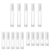 Amabro 15Pcs Airless Pump Bottles Travel Set,5ml 10ml 15ml Refillable Pump Clear Lotion Bottle Container Vacuum Cosmetic Leak-Proof Portable Plastic Presspump Foundation Essence Gel Lotion Shampoo