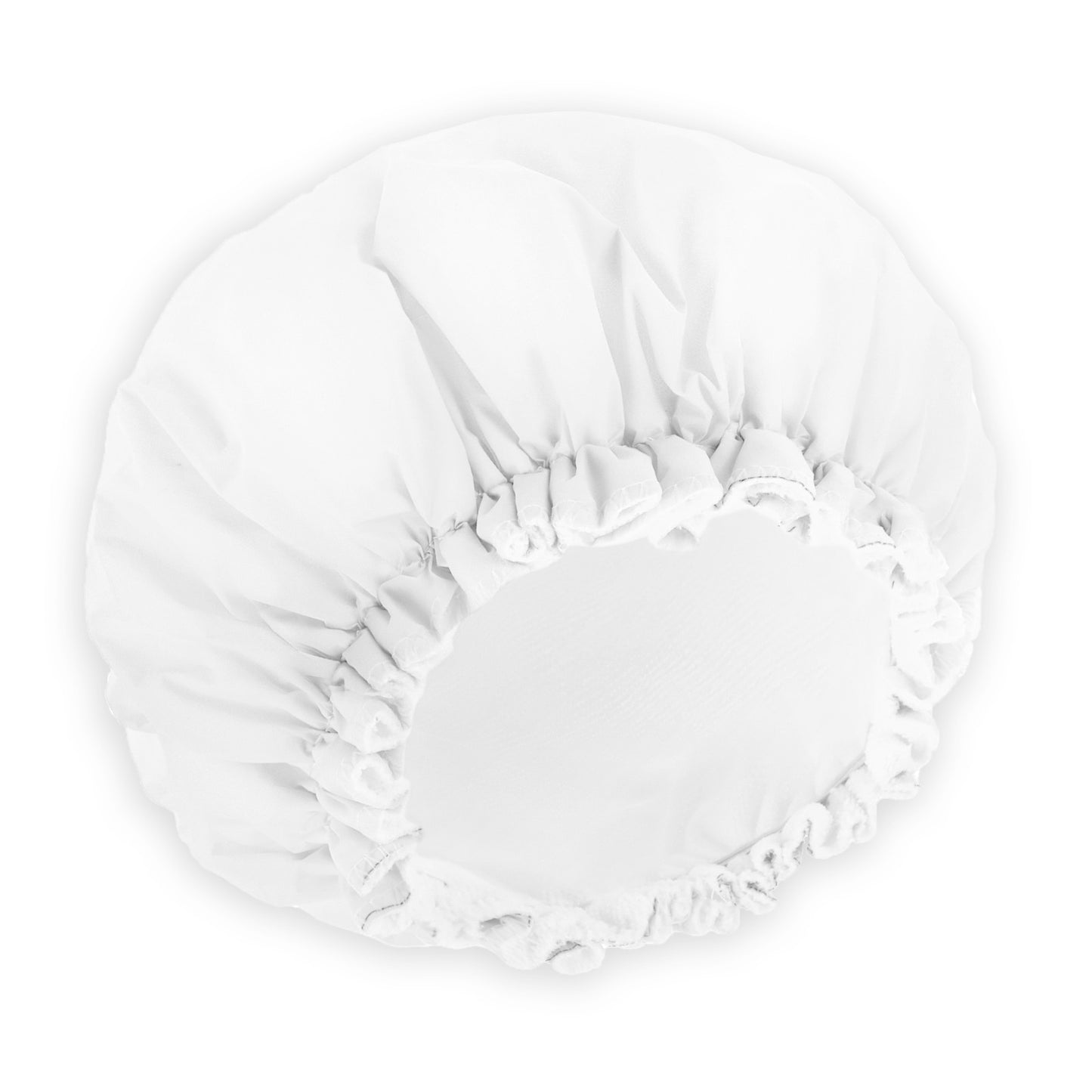 JIYIN Reusable Shower Caps for Women, Terry Cloth Lined Shower Cap Double Layer Reusable Bath Cap Waterproof Elastic Band Hair Cap for All Hair Lengths for Women Spa Home Salon Use(White)