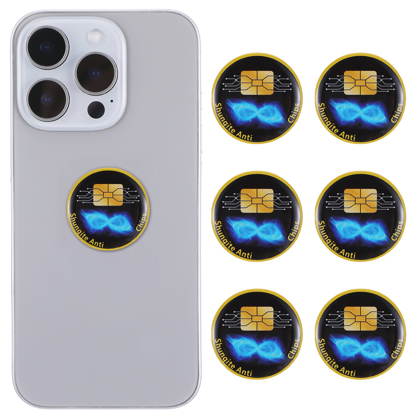 AOZUO 6 Pack Cell Phone Protection Neutralizers Stickers, Emf Stickers, Effective Anti Radiation Phone Sticker for Smart Phones/Tablets/Laptops/Computer/WiFi/Priner/TV Electronic Devices Blocker