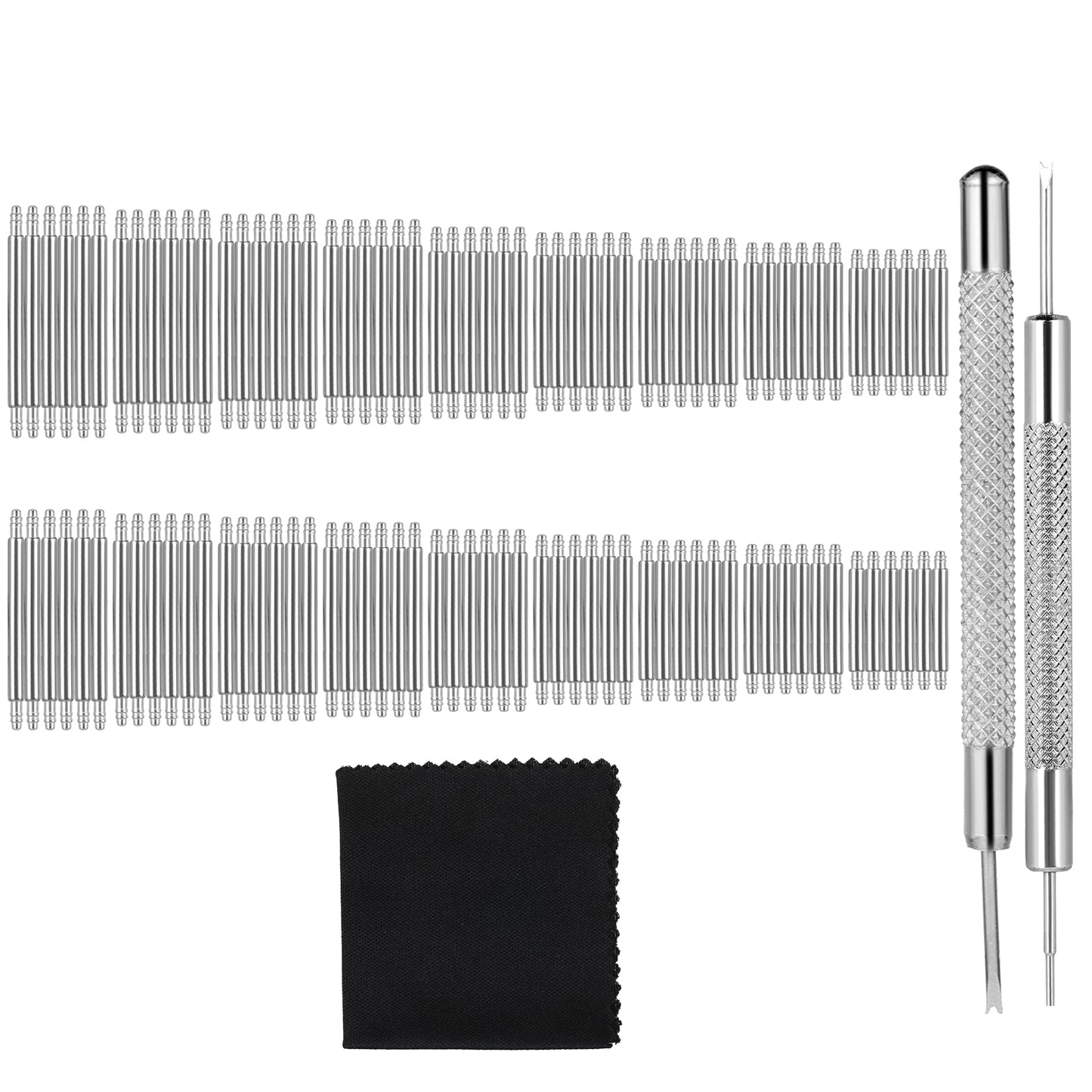 Yuanchu 111Pcs Watch Repair Tool Kit, 18 Sizes Watch Band Pins Replacement Set Watch Link Remover Kit Steel Watch Spring Pins Length 8mm-25mm Diameter 1.5mm