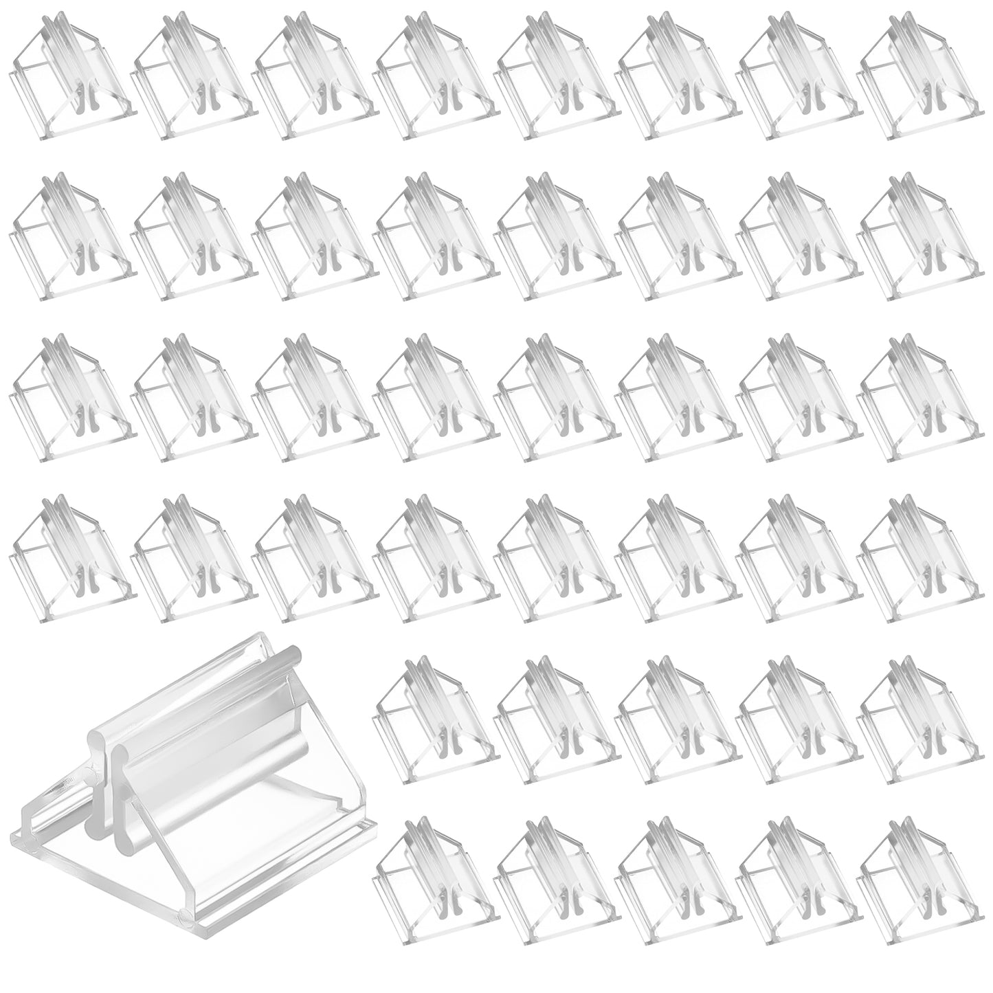 DOPENSPI 50PCS Card Stands, Table Sign Holder Stand Clear Display Stands Menu Holders Picture Stand CardStands for Table for Wedding Photos Memos Pictures Display