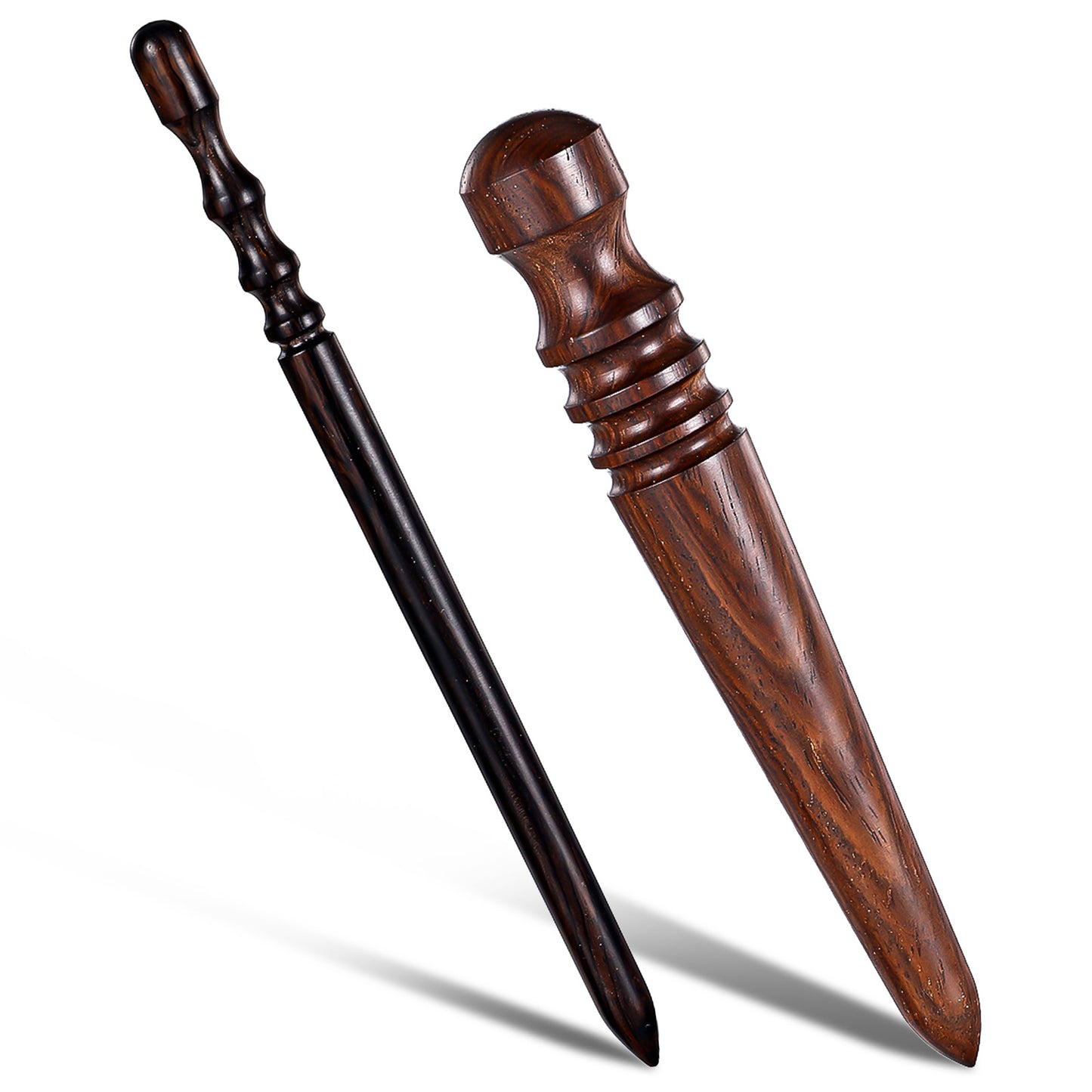 WJIAAA Leather Edge Burnish Kit, 2pcs High Density Professional Round Head Sandalwood Wood Leather Burnisher Tool for Polished Burnishing Grinding Hand Making Projects