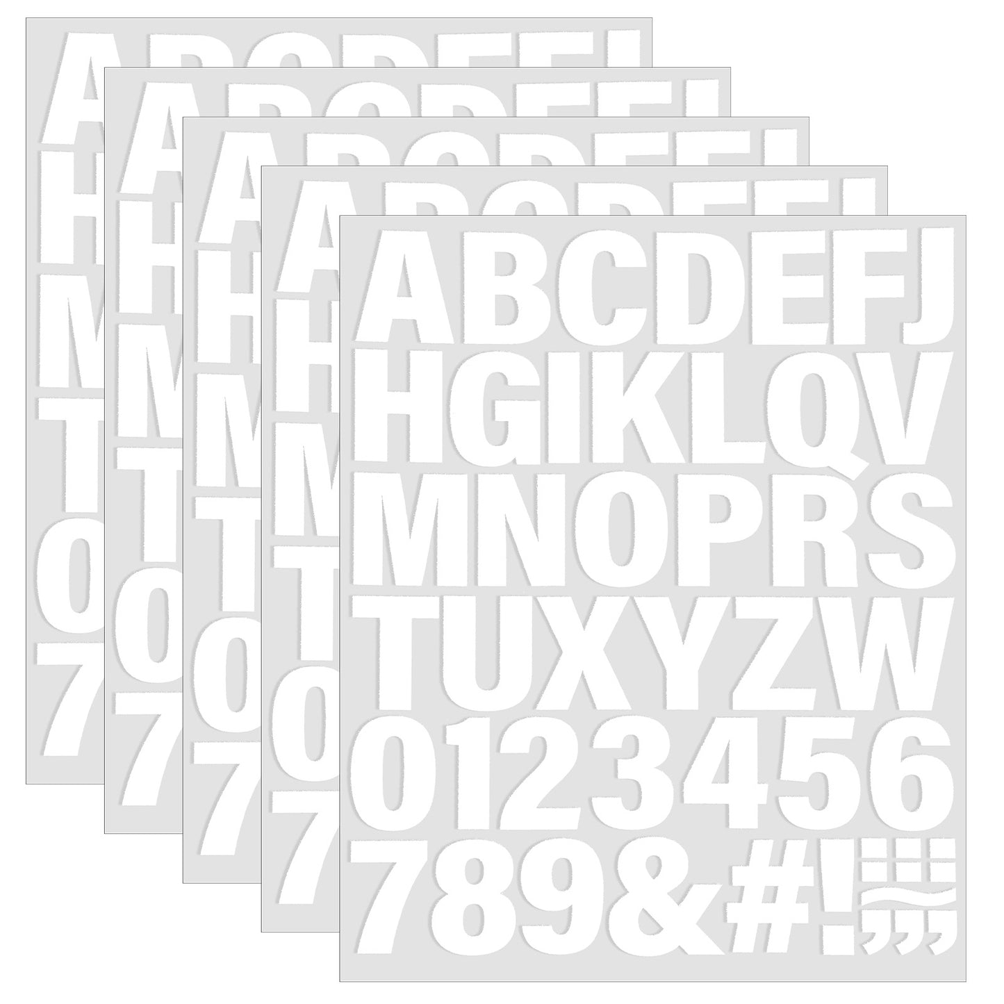 TIESOME White Iron on Letters for Clothes, 5 Sheets Self Adhesive Stick On Alphabet Symbol Sticker 2 Inch Iron-on Heat Transfer Vinyl Letters for Clothing Scrapbook, Bottle T Shirts Name Printing
