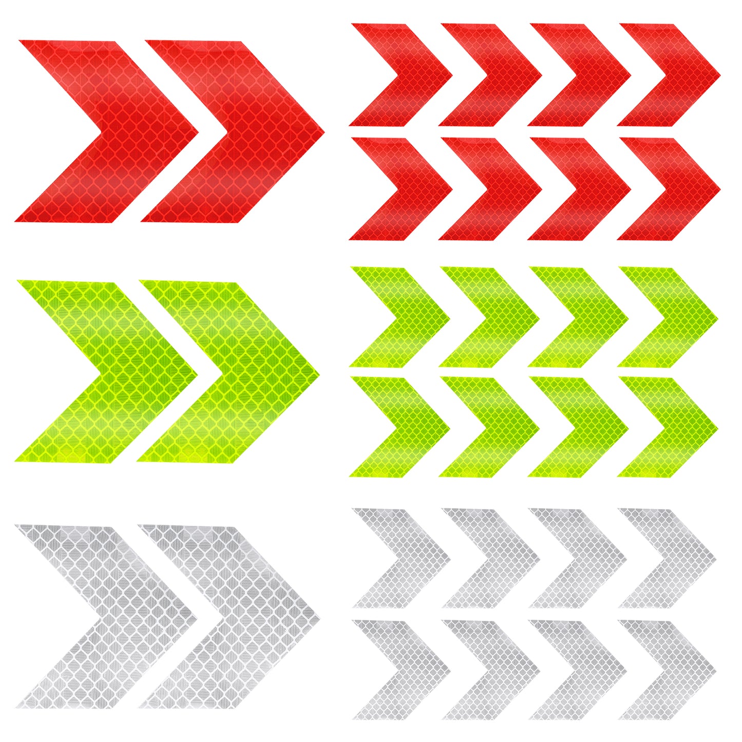 Molain 30Pcs Warning Reflective Stickers, 3 Colors Safety Reflective Sticker Night Visibility Waterproof Reflector Sticker Reflective Tape Sticker for Vehicle, Bicycles, Motorcycles, Clothing(Arrow)