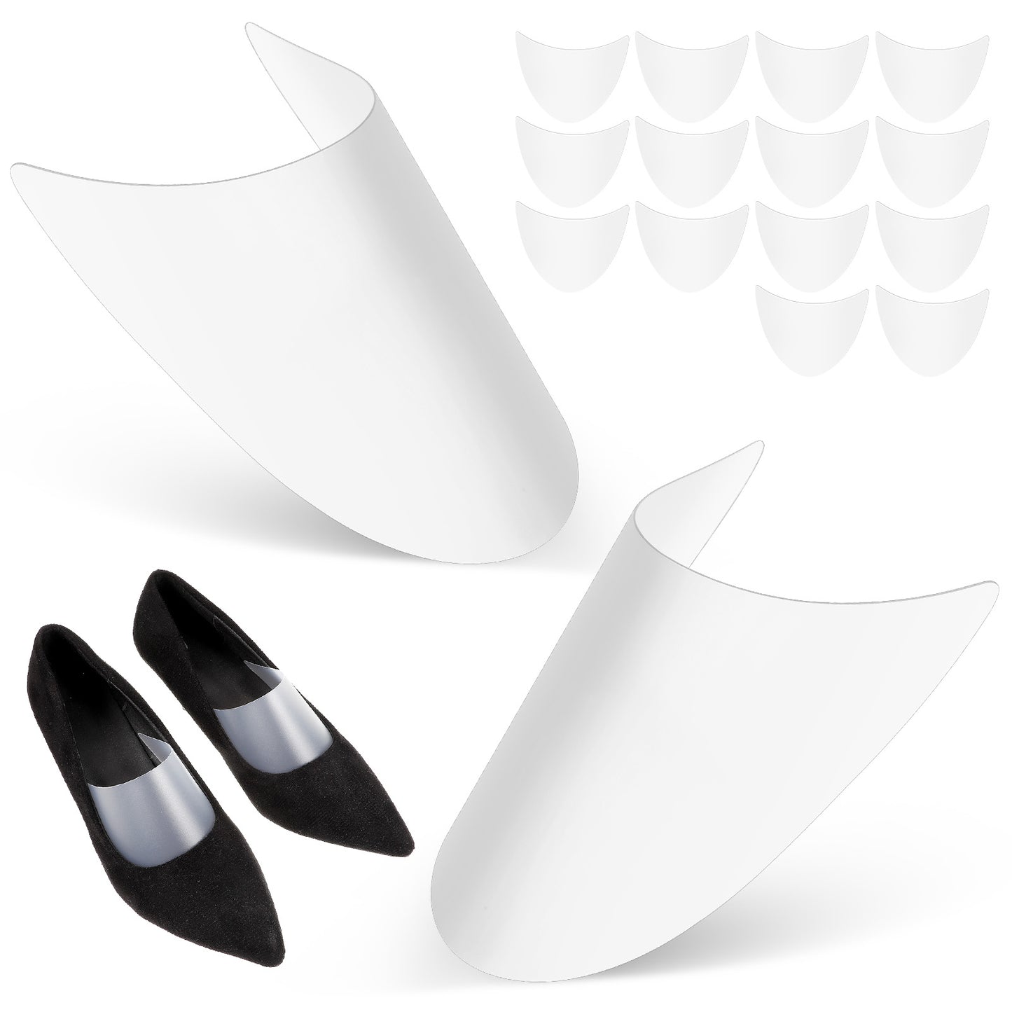 WJIAAA 16Pcs Plastic Shoe Tree Inserts, Adjustable Shoe Stretcher Crease Protector for Men Women, Boot Shapers Holder for Sneaker Leather Golf Mules