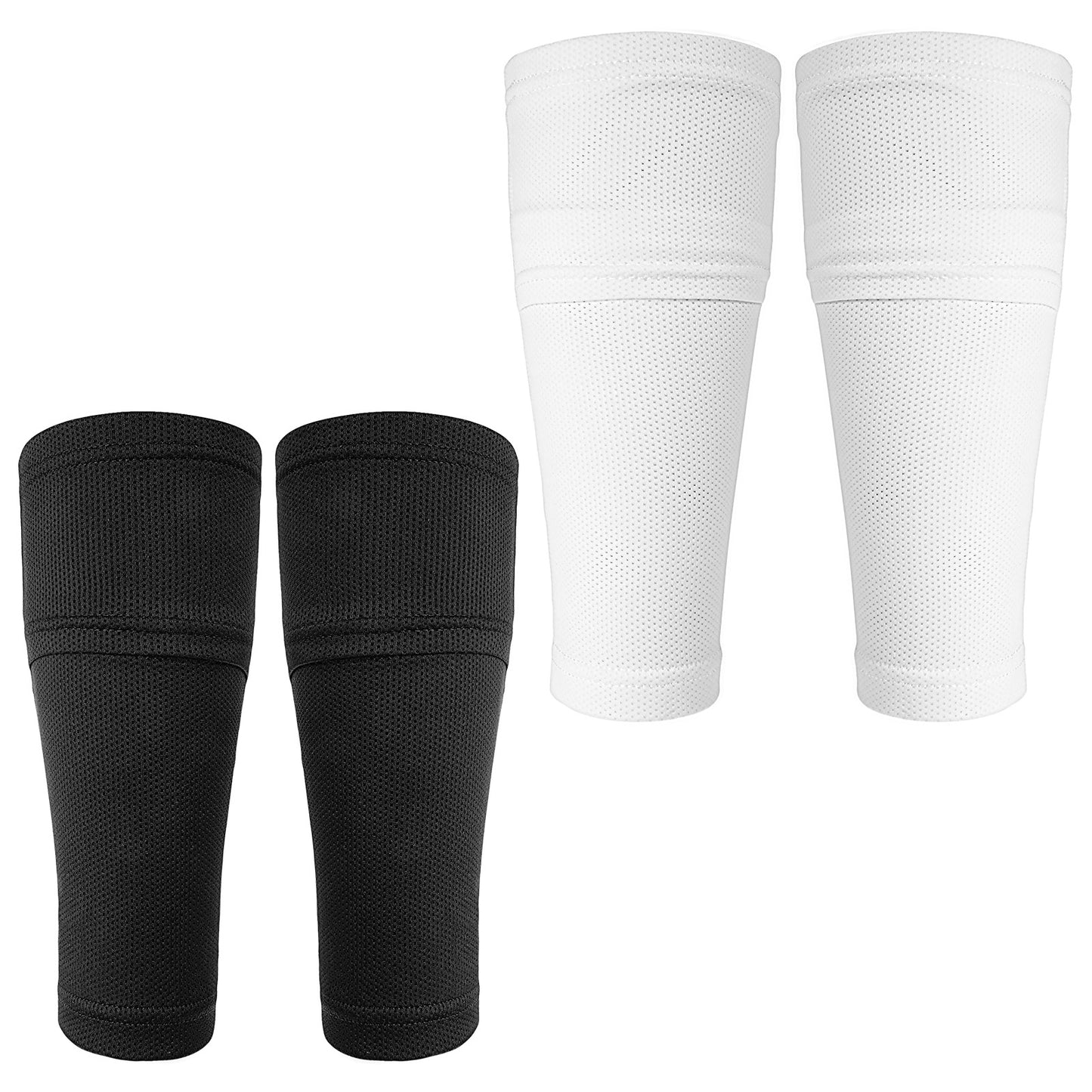 Yuanchu 2 Pairs Soccer Shin Guards, Breathable Shin Guard Sleeves Soccer Sock Sleeves Football Leg Sleeves Soccer Shin Guard Sleeves for Kids Teenagers Adults