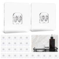 WJIAAA 25 Pack Shower Caddy Adhesive Hooks for Replacement, Strong Transparent Sticky Strips No Drill Bathroom Kitchen Shelf Organizer Racks