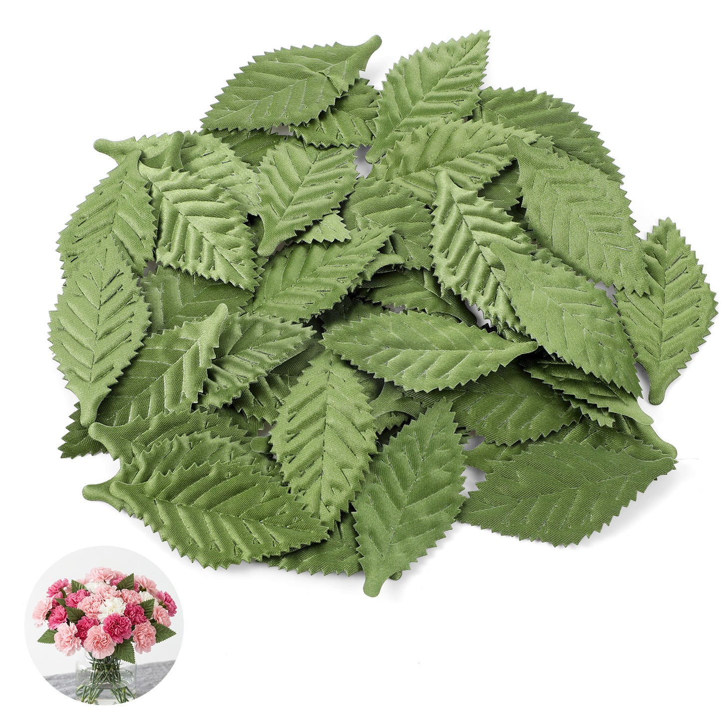 Amaxiu 150 Pcs Green Fake Leaves, Faux Single Leaf Artificial Leaves for DIY Craft Fake Leaf Decoration for crafting Home Wedding Party Decoration, 6.5x3cm