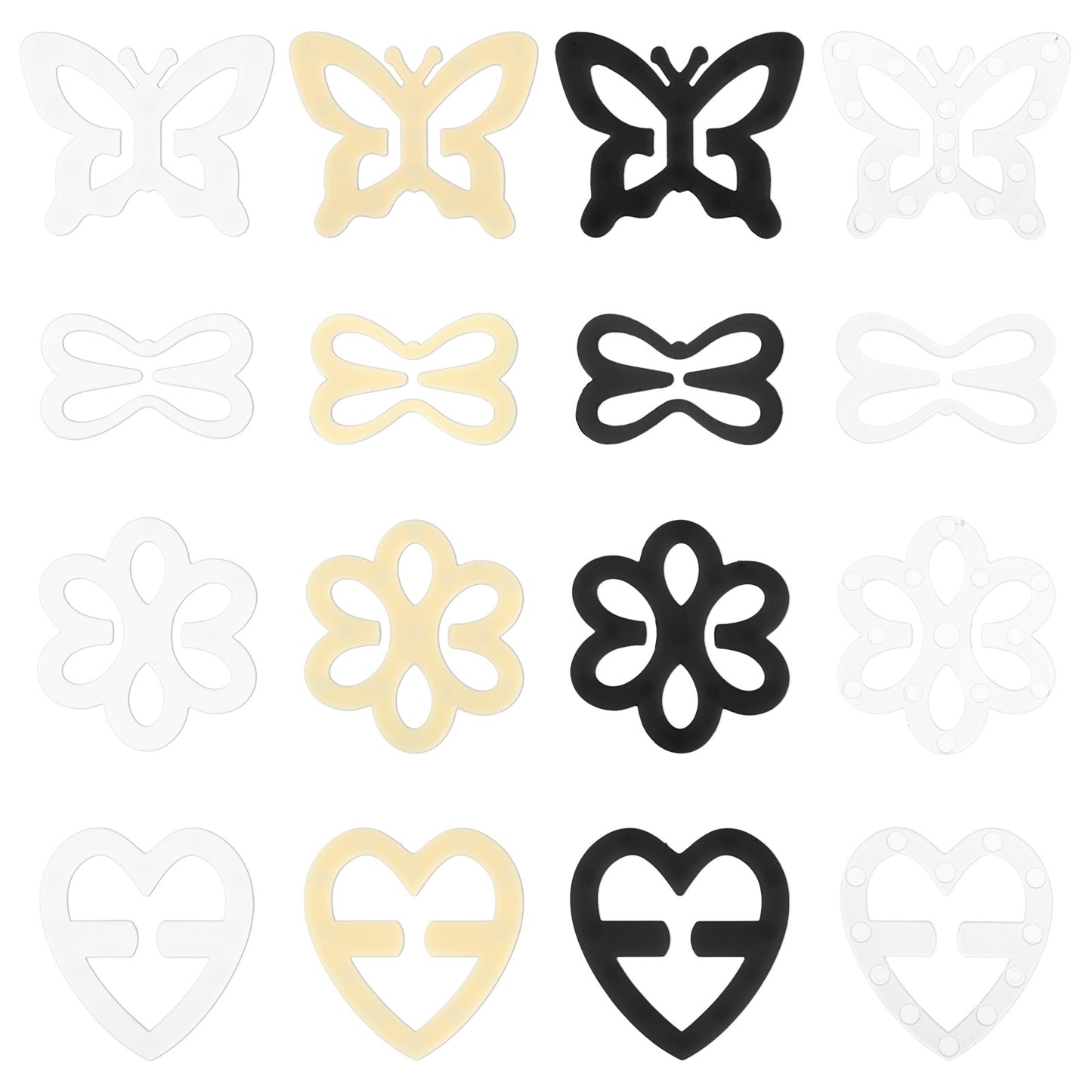 IANFAN 16 Pcs Bra Strap Clips, Anti-Slip Bra Straps Holder Clips for Racerback Bra Strap Holders to Hide Straps Plastic Bras Converter Cleavage for Conceal Straps and Anti-Slip Control