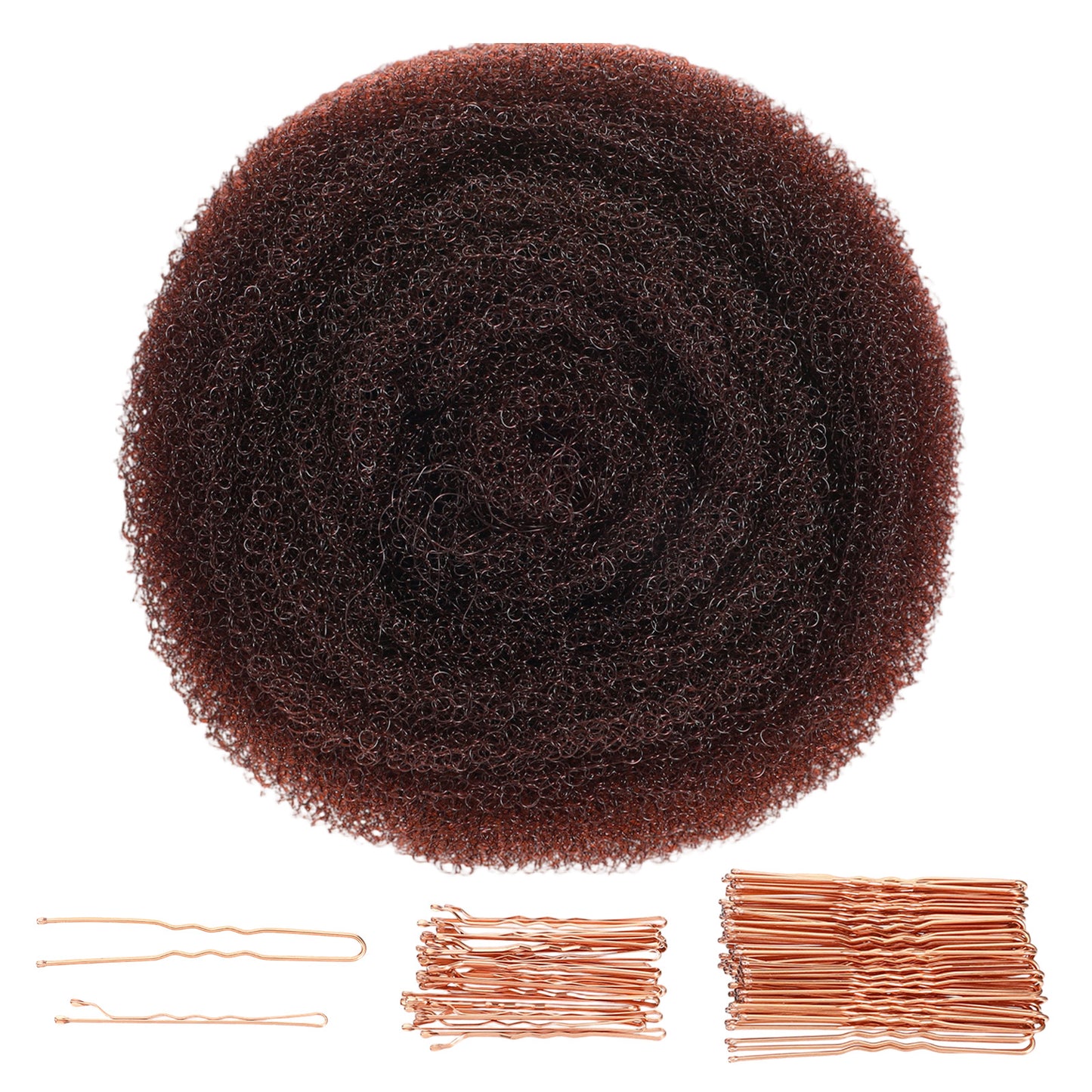 SHENLIU 1 Pcs Hair Padding for Updos, Hair Padding Insert with 70 Bobby Pins, Nylon Volumizing Tool for Thin Hairs (Light Coffee)