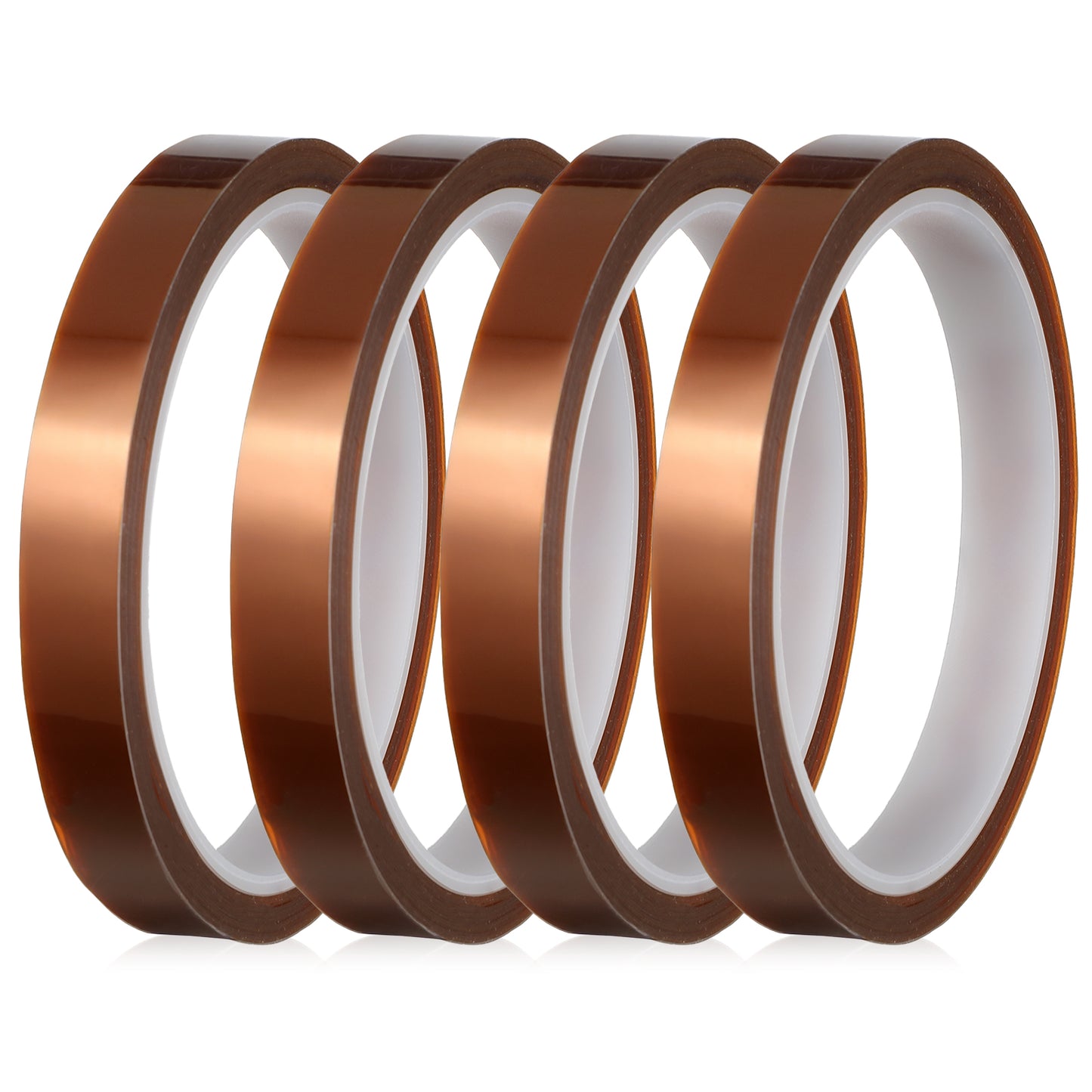 DOPENSPI PET Heat Resistant Tape, 12mmx33m Brown Thermal Transfer Tape No Residue High Temperature Tapes for DIY Crafts Electronics