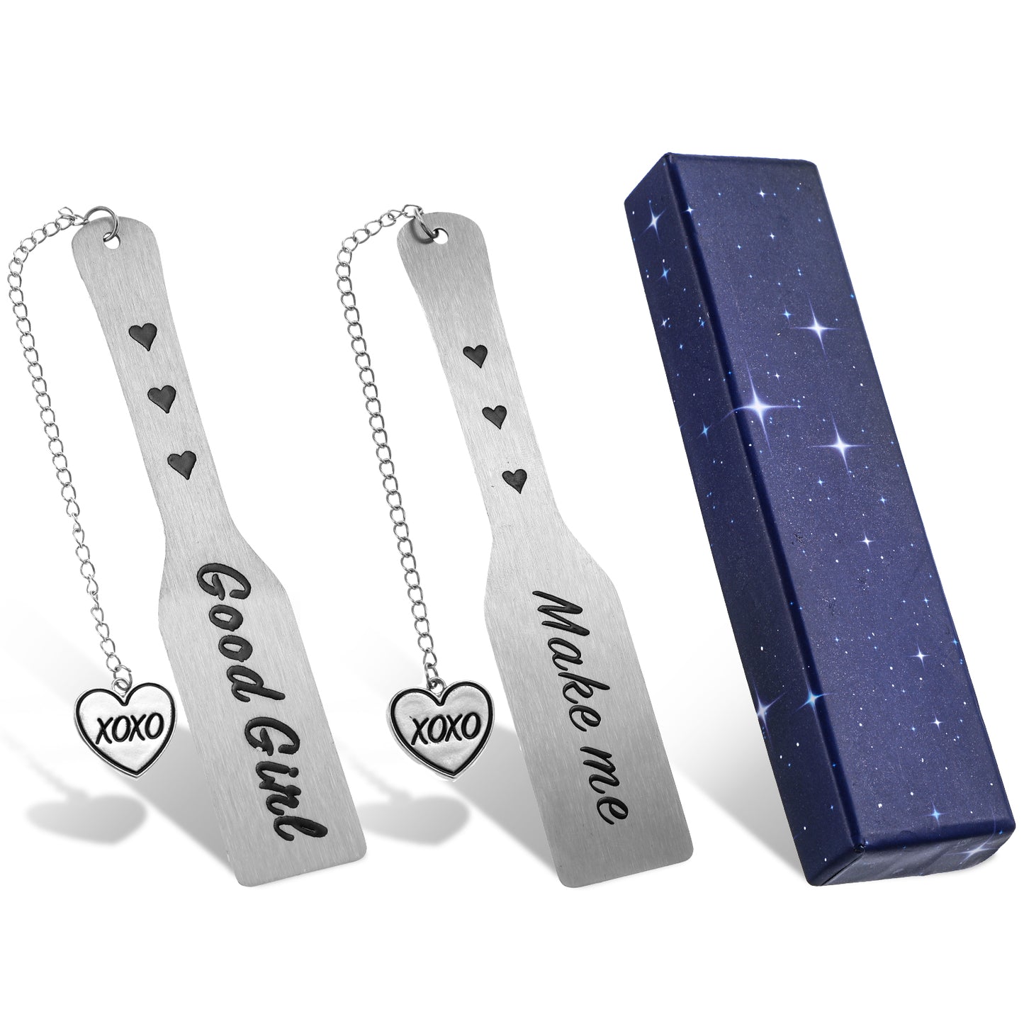 Yuanchu Funny Bookmark Gift Set, 2Pcs Stainless Steel Bookmarks with Chain for Reading Women Book Lovers Gifts Book Accessories for Book Lover Spicy Reader Gifts Friendship Gifts