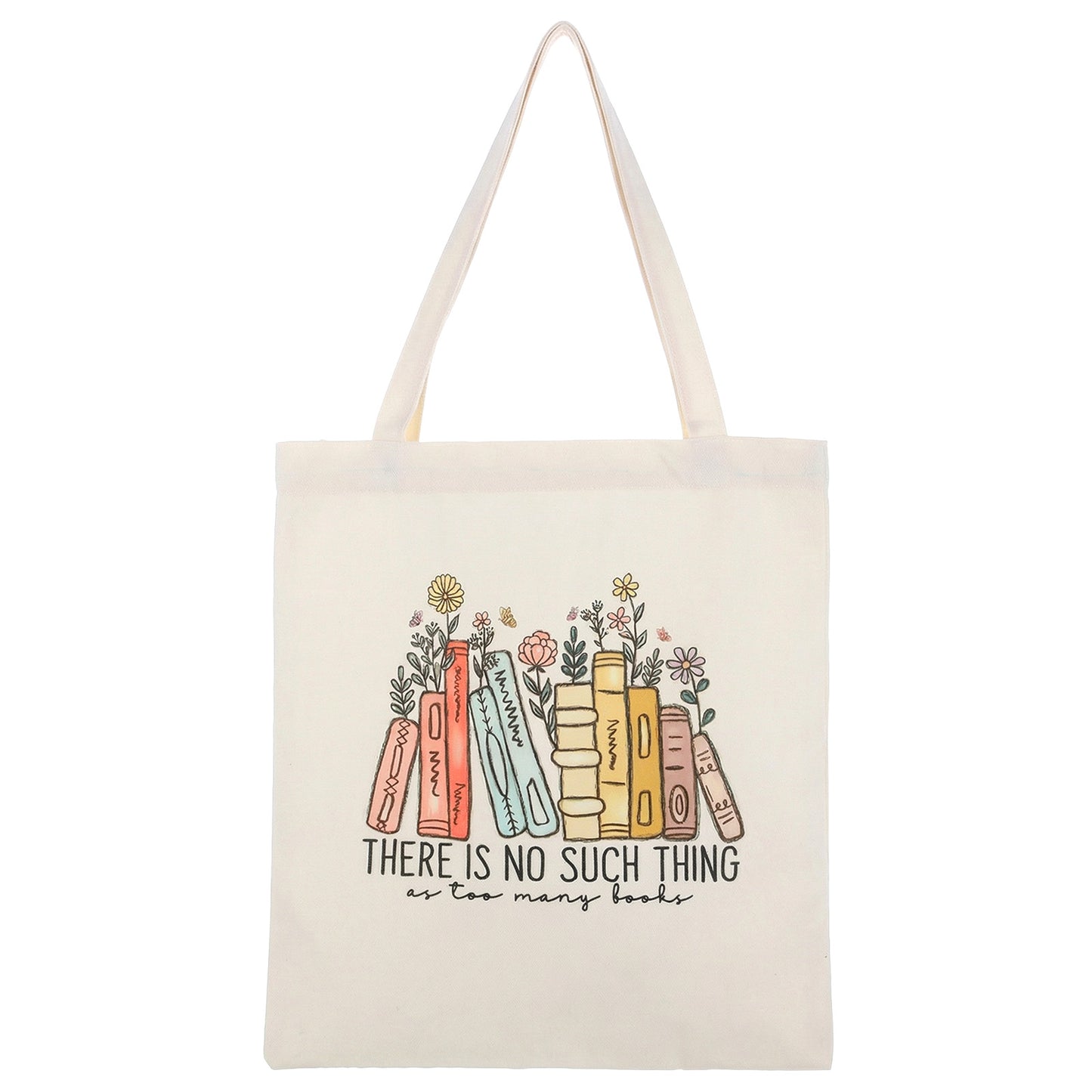 Molain Canvas Book Tote Bag for Women, Book Lover Gifts Cute Reading Tote Foldable Grocery Bag Reading Gifts for Bookworm Shopping Work Library Reusable