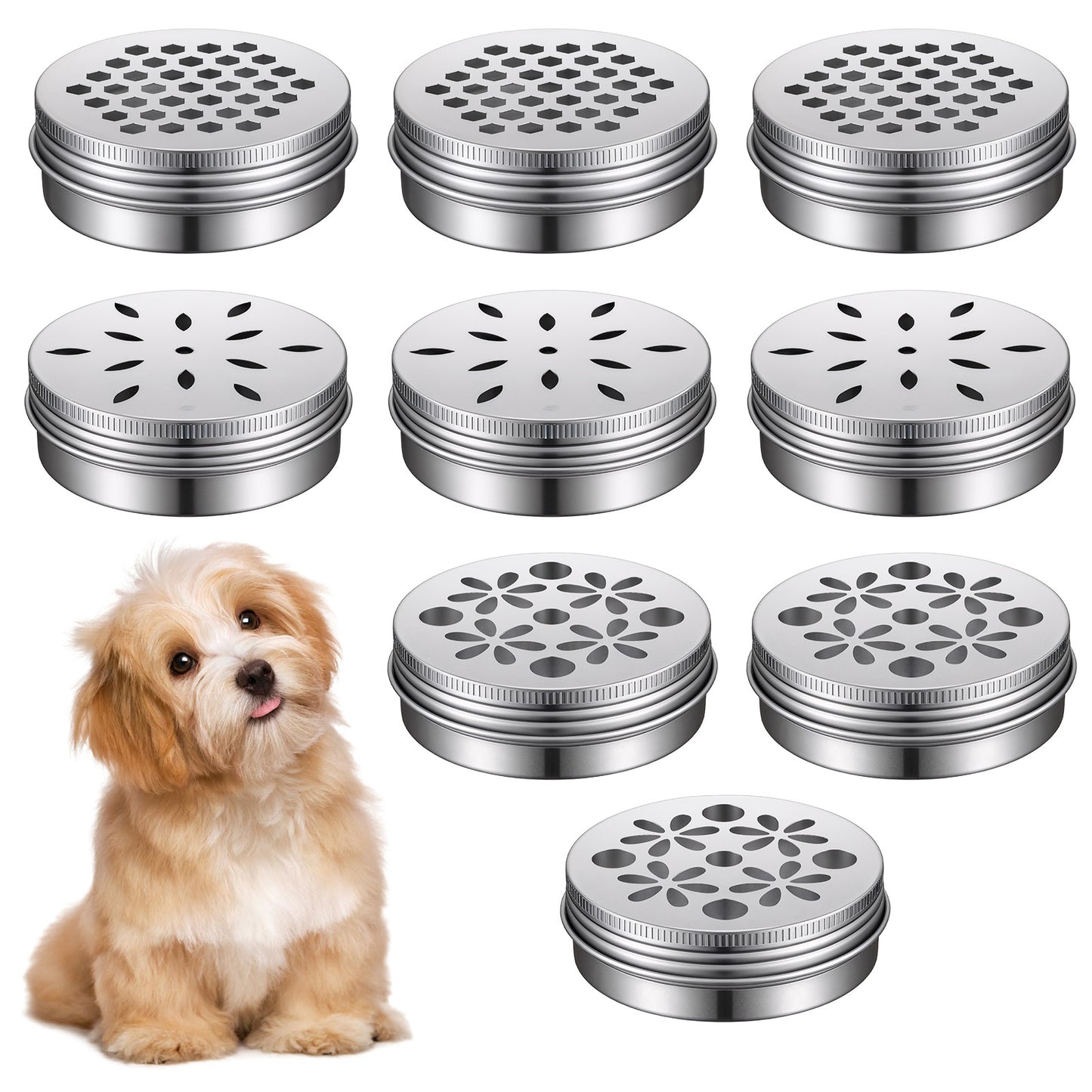 DOPENSPI 9PCS Dog Scent Training Kit, Aluminum Scent Work For Dogs Equipment Dog Agility Equipment Containers Case Holder Sniffle Dogs Accessory Tool Work Training Box