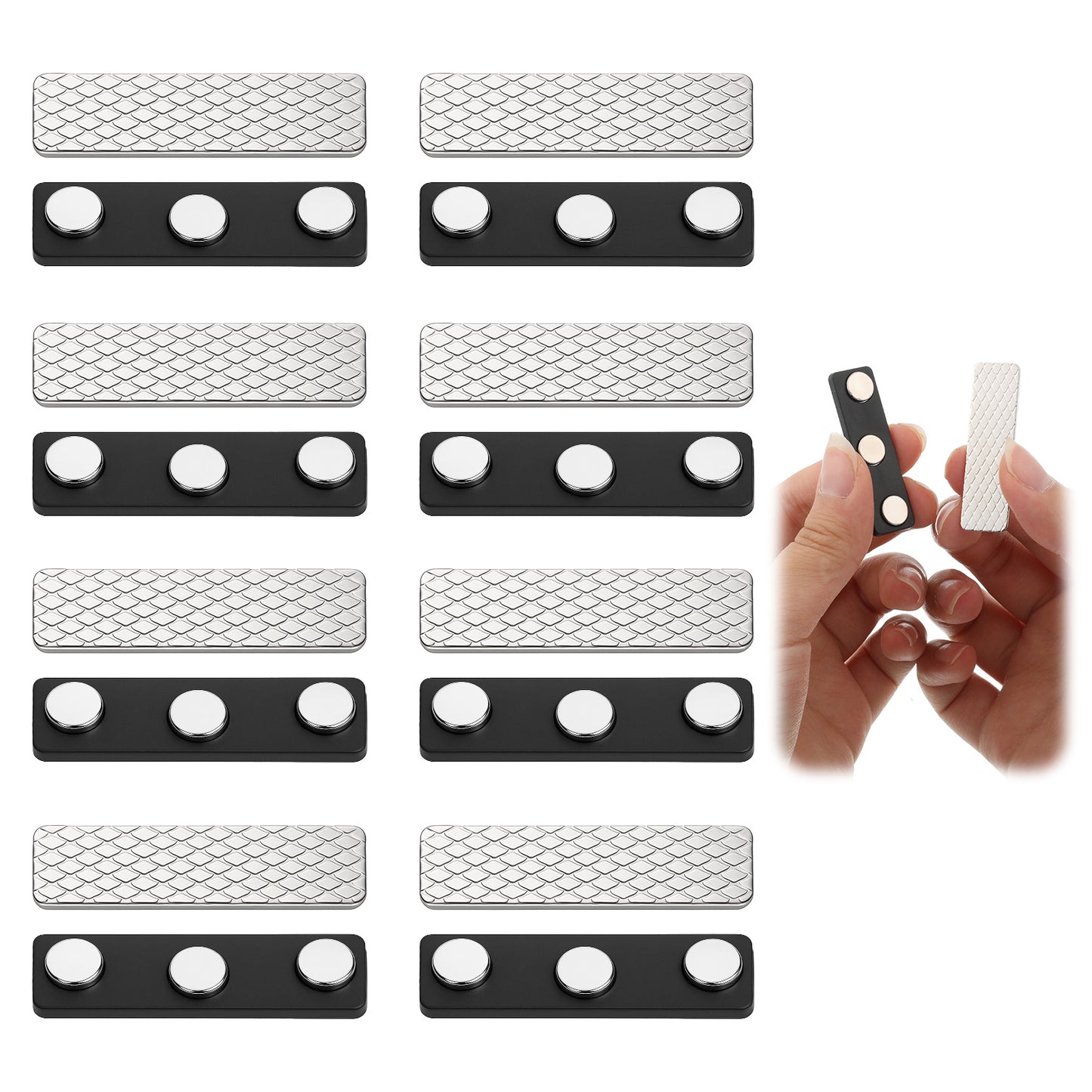 LXUEJIE 8 Pairs Magnetic Curtain Closure, Blackout Blind Curtain Magnets Accessory for Window Blinds With Adhesive Magnets Clips for Blackout Curtains Magnetic Curtains
