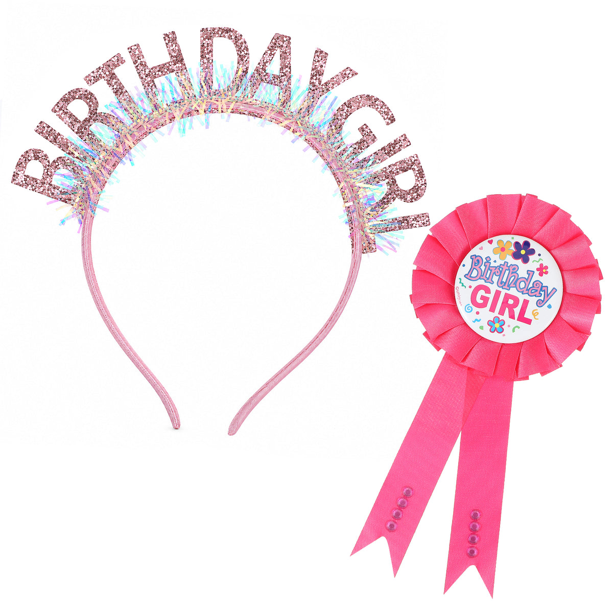 YUXMU Birthday Pin for Women and Crown Set,Pink Birthday Headband