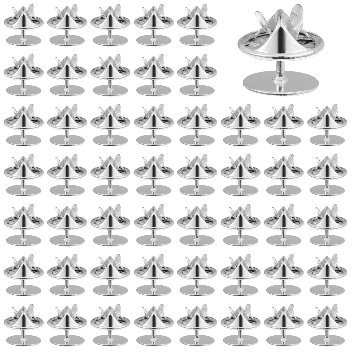 IANFAN 50 Pairs Silver Butterfly Tie Tacks, Pin Backs Replacement Durable Blank Pin Keepers Enamel Pins Locking Backs for Clothes Brooch Uniform Badges Lapel Hat Tie Tack Craft Making Jewelry Making