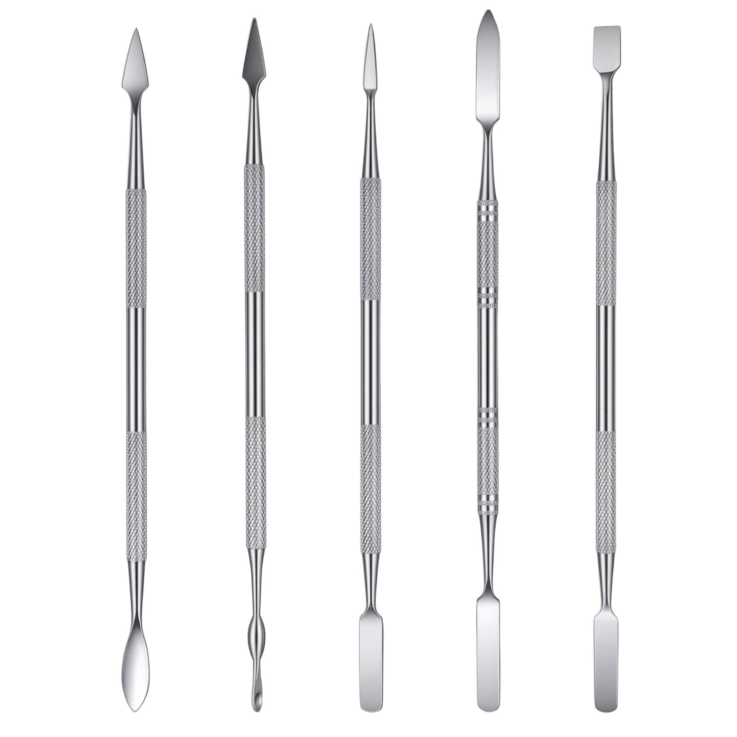Molain Stainless Steel Pottery Clay Sculpting Tools, 5 PCS Double-Ended Polymer Clay Tools Kit for Pottery Modeling Carving Shaping Embossing Miniatures