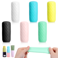 SHENLIU 6 Pcs Cruise Ship Essentials Silicone Bottle Covers, Leak-Proof Travel Bottles Sleeves for Toiletries, 3.15x1.34 inch Reusable & Flexible (6 Colors)