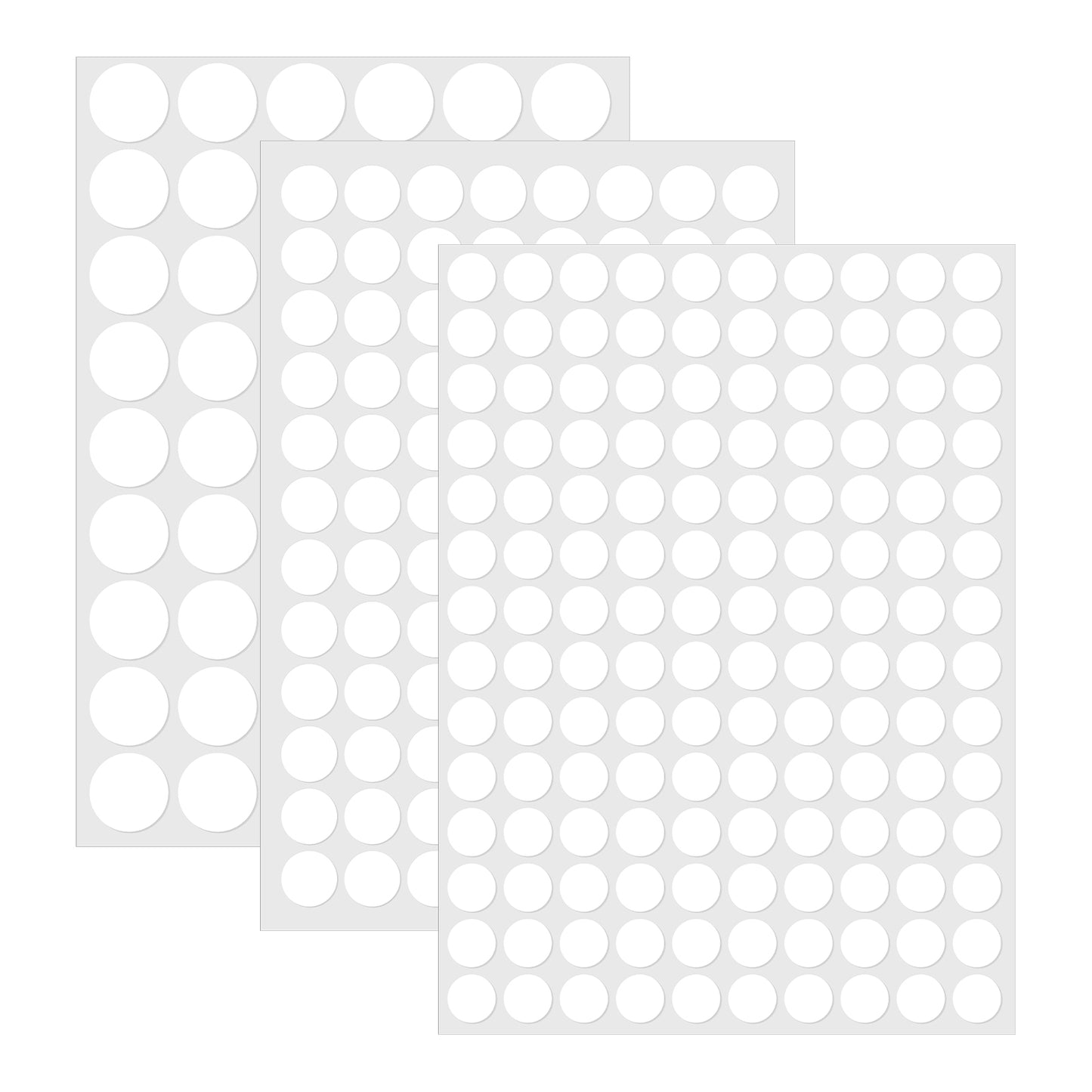 LXUEJIE 580 Pcs Screw Cover Stickers, 3 Sizes 12mm/15mm/21mm White Self-Adhesive Screw Hole Covers for Wood Cabinets, Drawers, Wardrobes, Tables - Easy Installation High Adhesive Strength