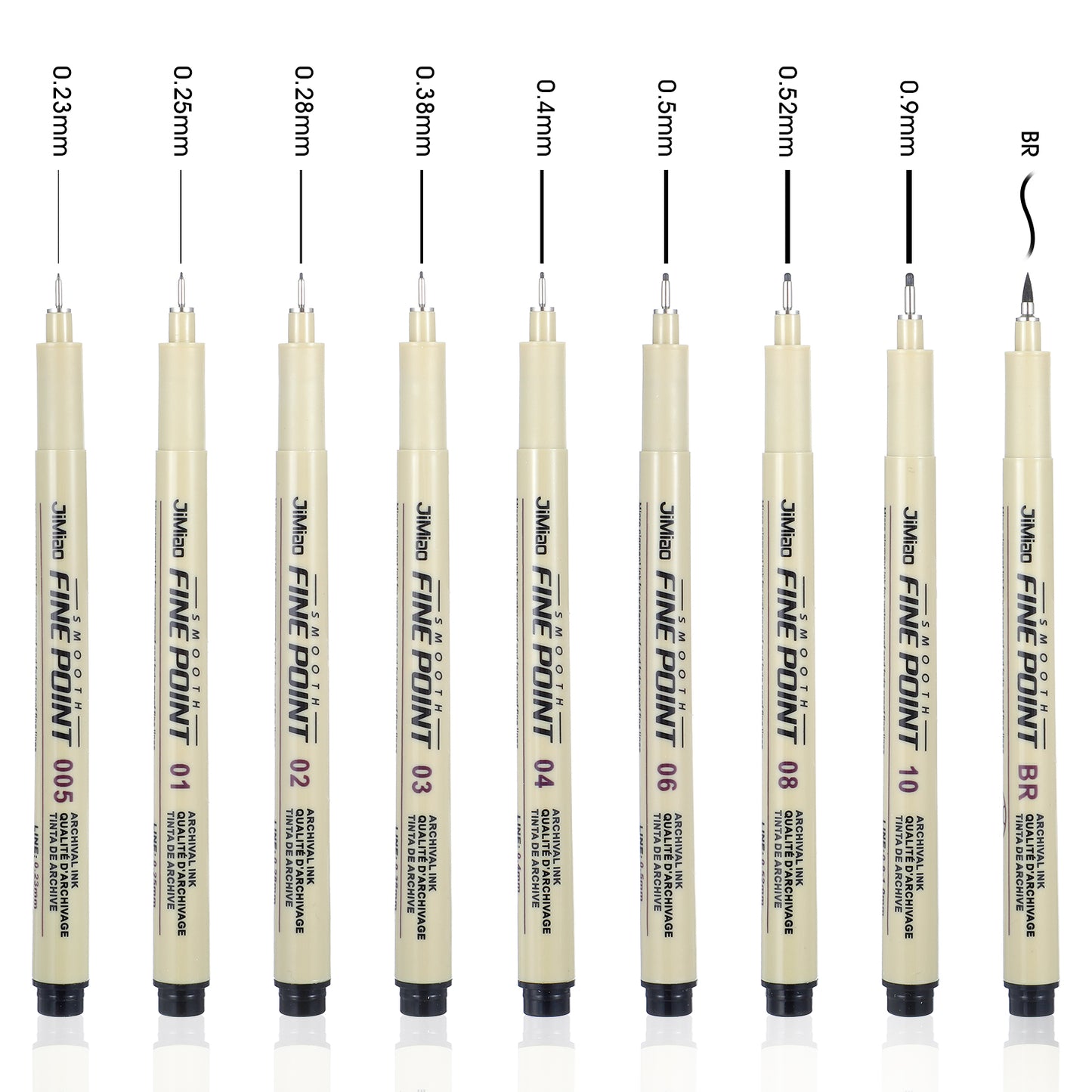 Giantree μm Fineliner Ink Pens, Fineliner pens Waterproof Archival Ink Set, No Bleed Drawing Art Pens for Artist Illustration, Sketching, Technical Drawing, Zentangle, Scrapbooking(9)