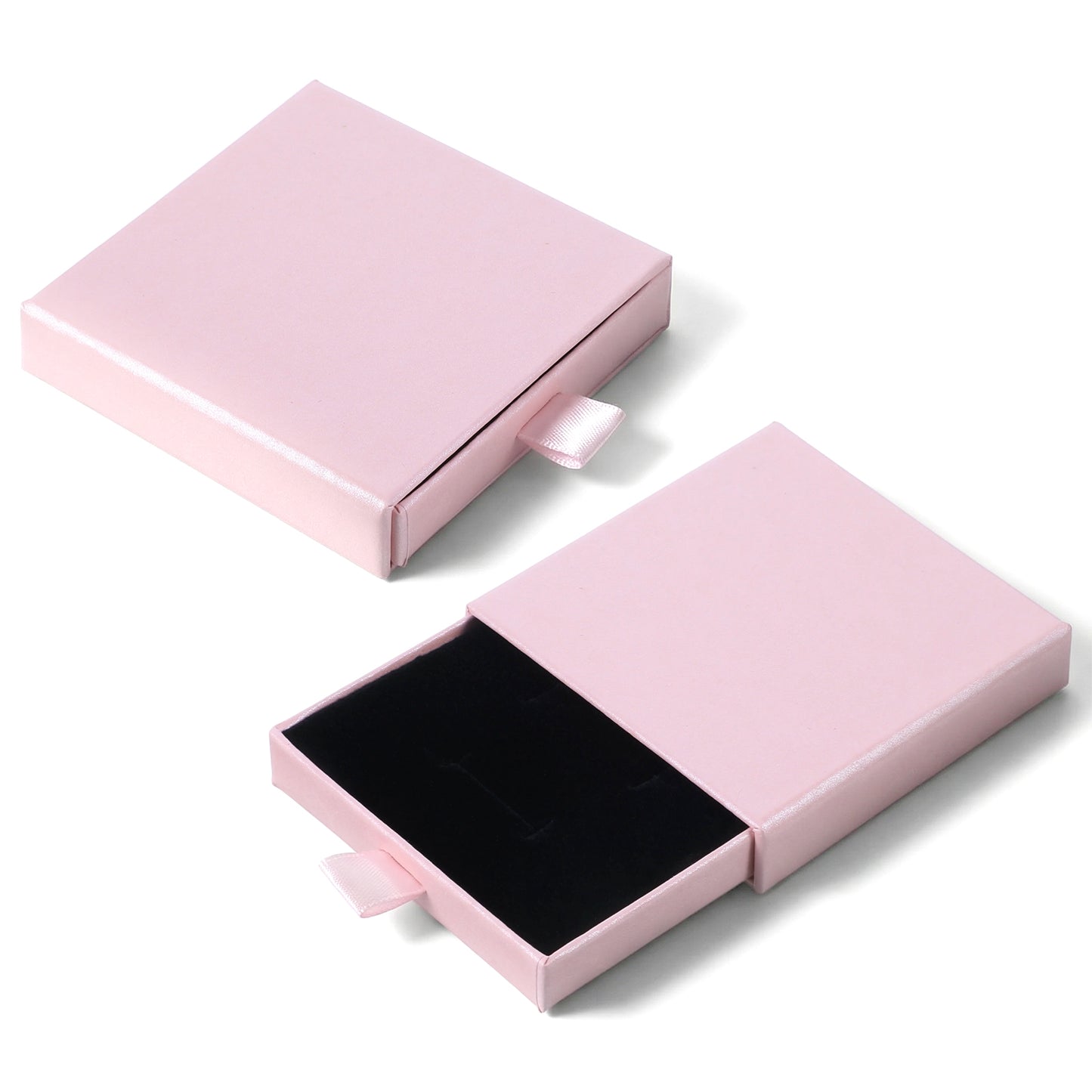 XLIUAX Jewellery Gift Box, 4 Pcs Ring Necklace Box Small Gift Boxes for Bracelets Earrings Necklaces Bracelet Drawer Organizer Square Pendent Storage Case for Birthday DIY Wrapping(Pink)