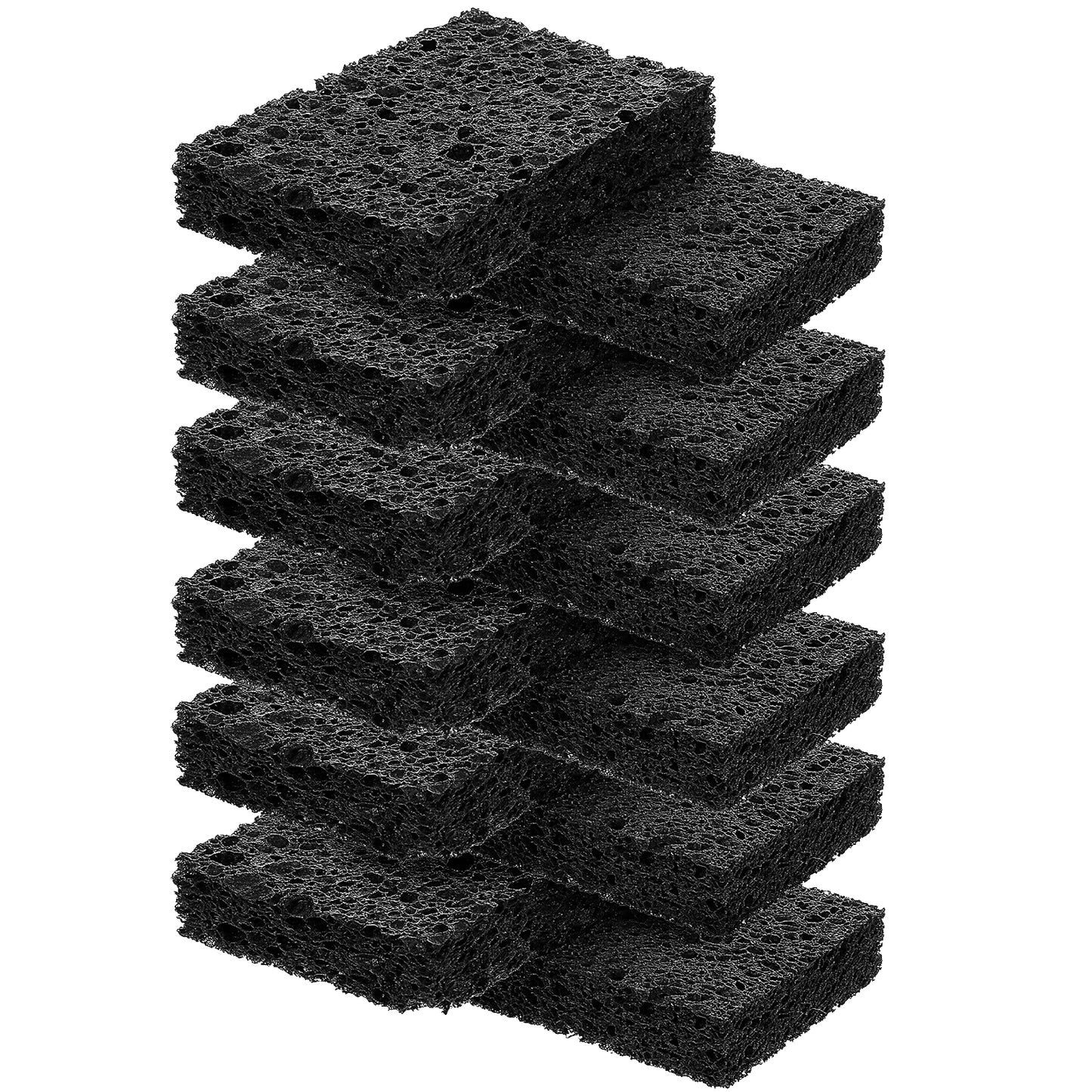 MBAIYO 12 Pack Non-Scratch Scrub Sponges, Wood Pulp Double-Side Sponges Multi-Purpose Cleaning Sponges for Kitchen Dishes Non-Stick Cookware