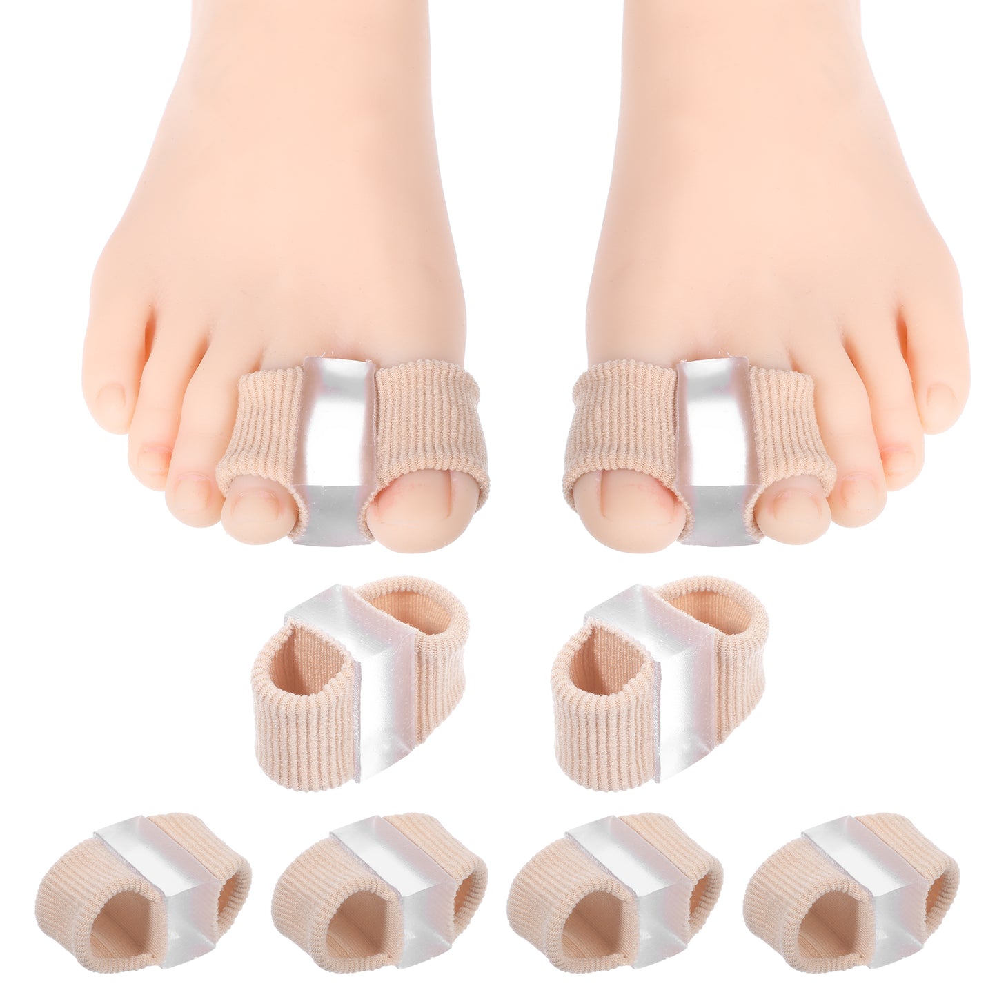 AOZUO 6 Piece Toe Separator, Toe Separator Hallux Valgus Correction Toe Separator Bandage Tennis Balls Pedicure Set to Relieve Toe Separator Pedicure for Overlapping Toes