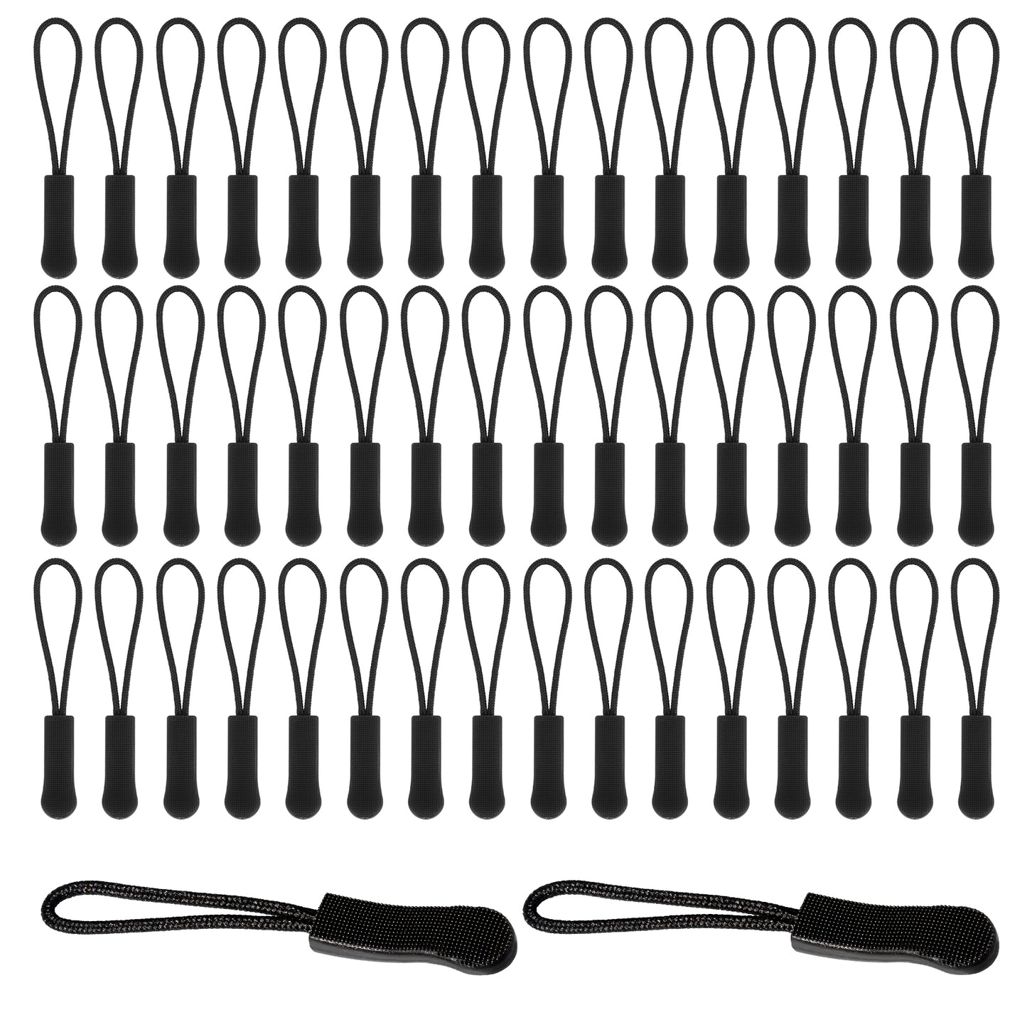 LIQWEI 50Pcs Zipper Pull, Backpacks Zipper Pulls, Zippers Pulls Replacement Zippering Pull Tab, Luggage Zippers Pulling for Luggage, Backpacks, Jackets, Purses, Handbags