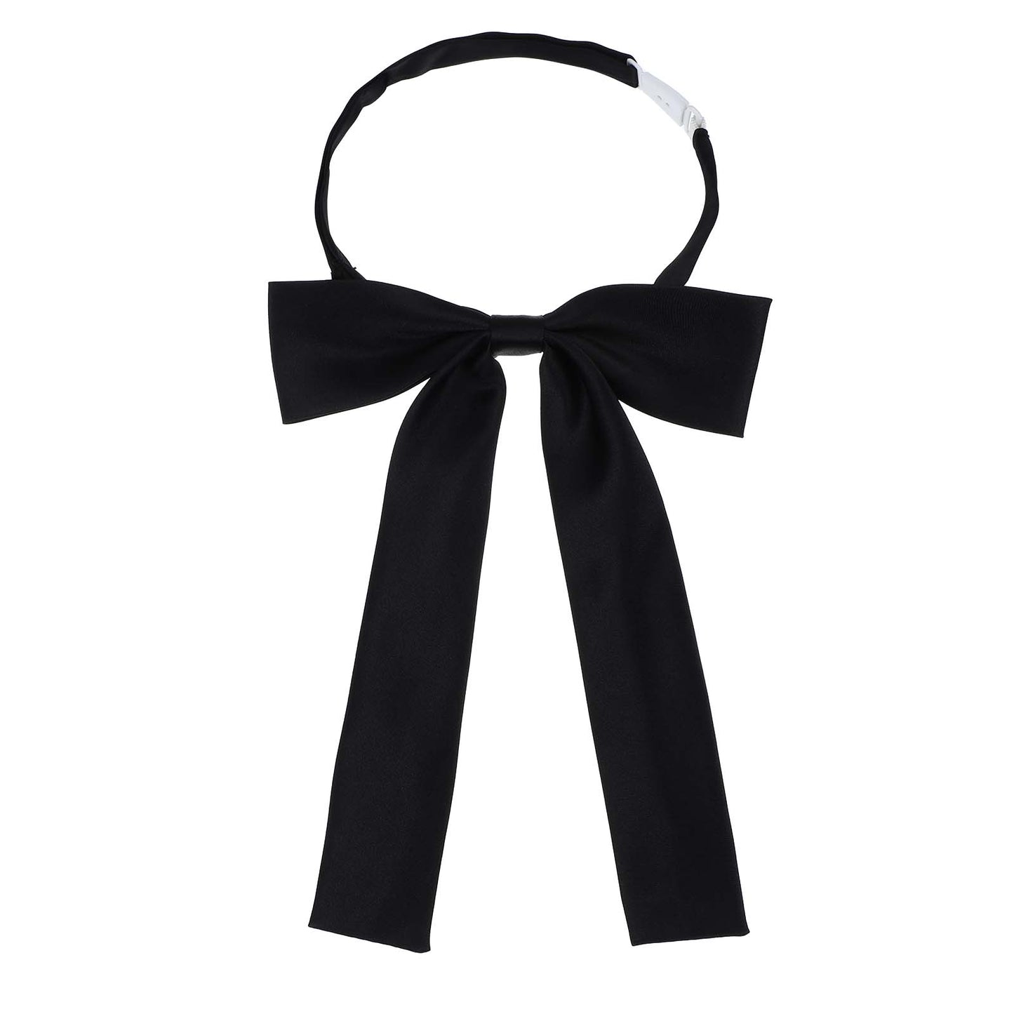 BOHUIZ Bow Ties for Women, Pre-tied Adjustable Bowties Solid Color Satin Bow Tie for School Uniform Shirt(Navy Blue)