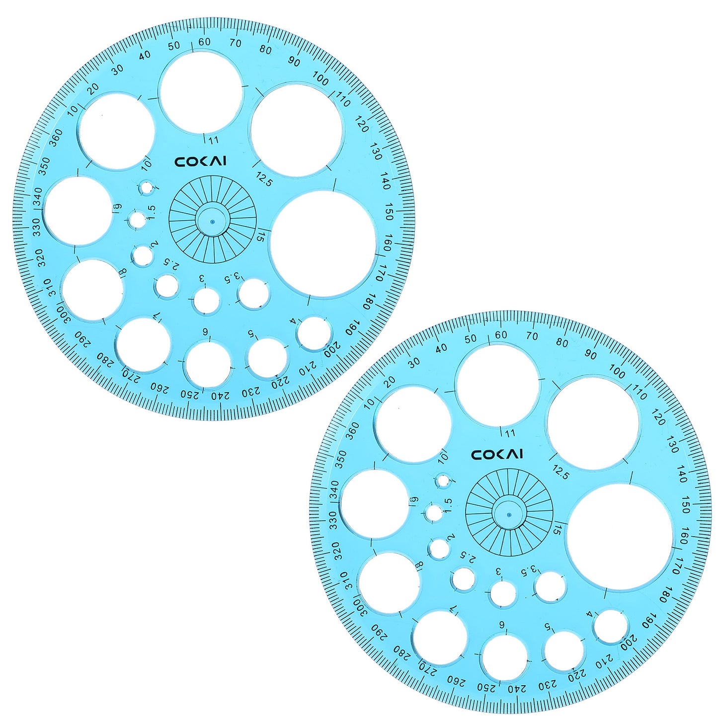 cobee 2 Packs Circle Template for Drawing, Plastic Circle Stencil Drawing Templates for Painting, Large and Small Size Drawing Round Tools for School Office Supplies