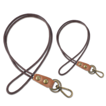 Molain Retro Leather Lanyard for ID Badges Keys, 1 Neck Leather Lanyard 1 Wristlet Strap for ID Badges Card