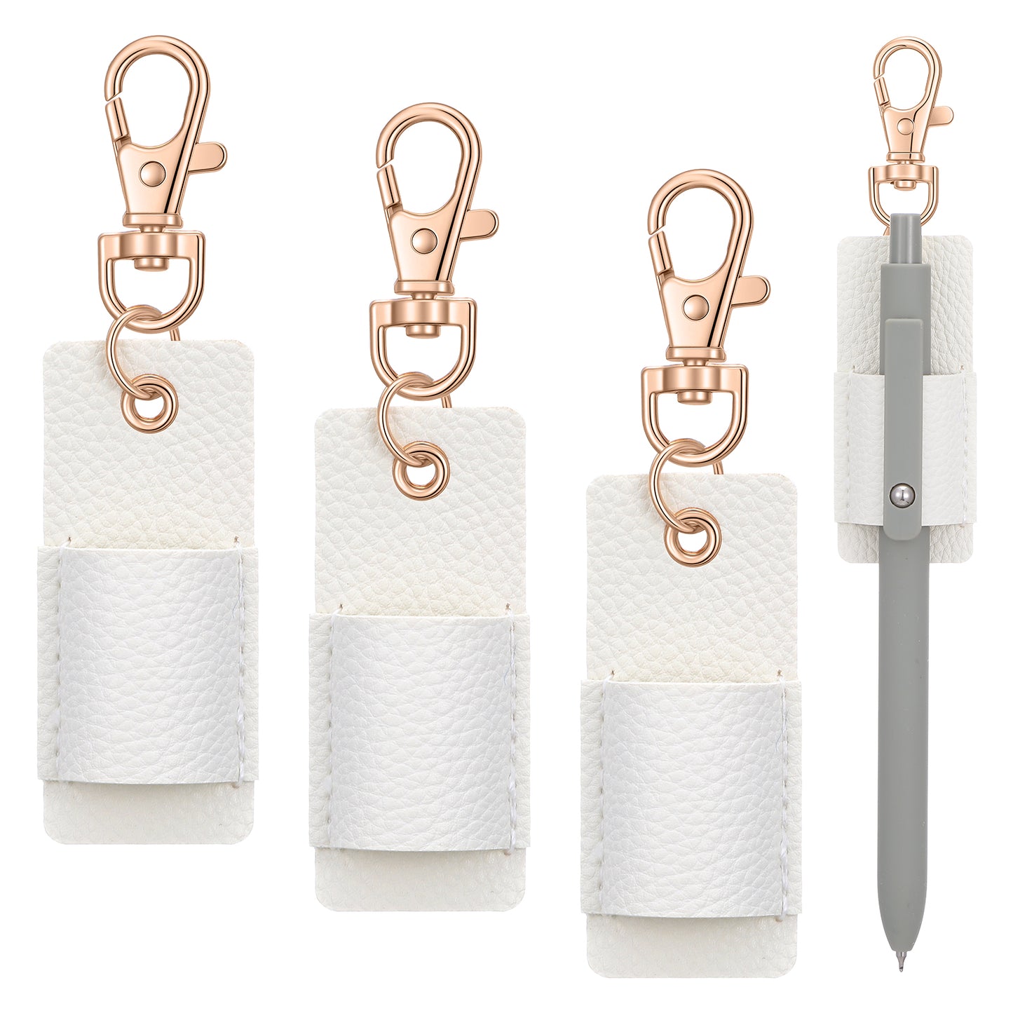 WJIAAA Pen Holder for Lanyard,3 Pcs Portable Anti-Lost Pen Holder for Lanyard,Retractable Pens Stand Clip Keychain Pencil Badges Clipboard Nurses Office School
