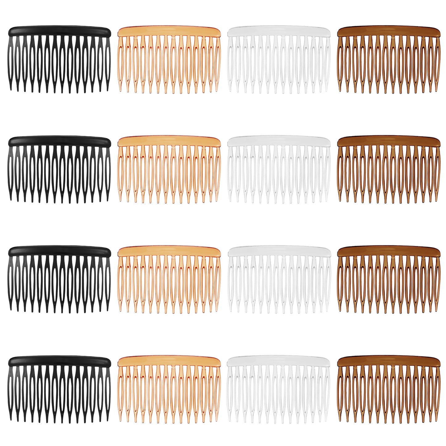DOPENSPI 16PCS French Hair Combs for Women, 14 Teeth 2.8x1.8in Hair Side Comb Plastic French Comb Clips Small Hairs Combs for Women Accessories Bridal Wedding Veil Fine Hairs Decorative