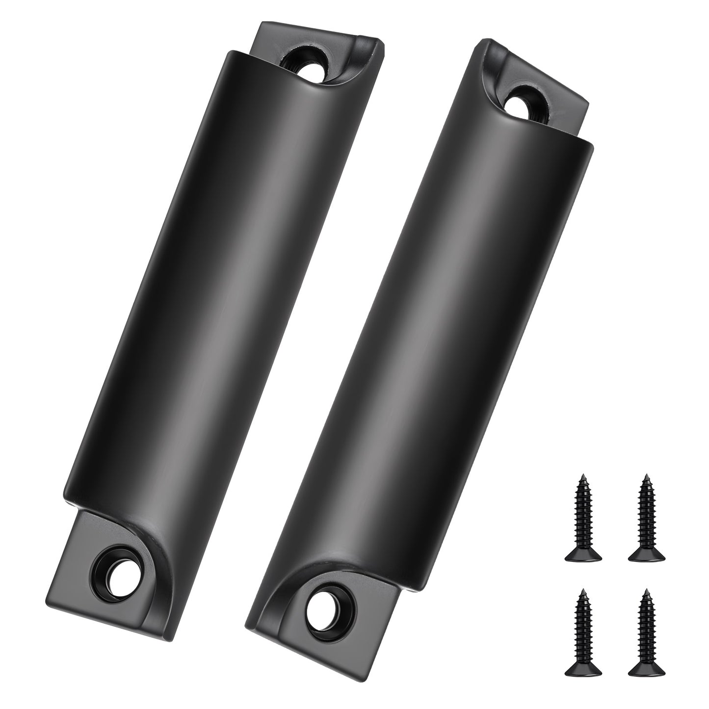 GEEHUA 2Pcs 3.5-inch Cabinet Handles, Finger Pulls with Screws Drawer Edge Pulls Balcony Door Handle for Kitchen Concealed Seam Flat Drawer Dresser Closet Door(Black)