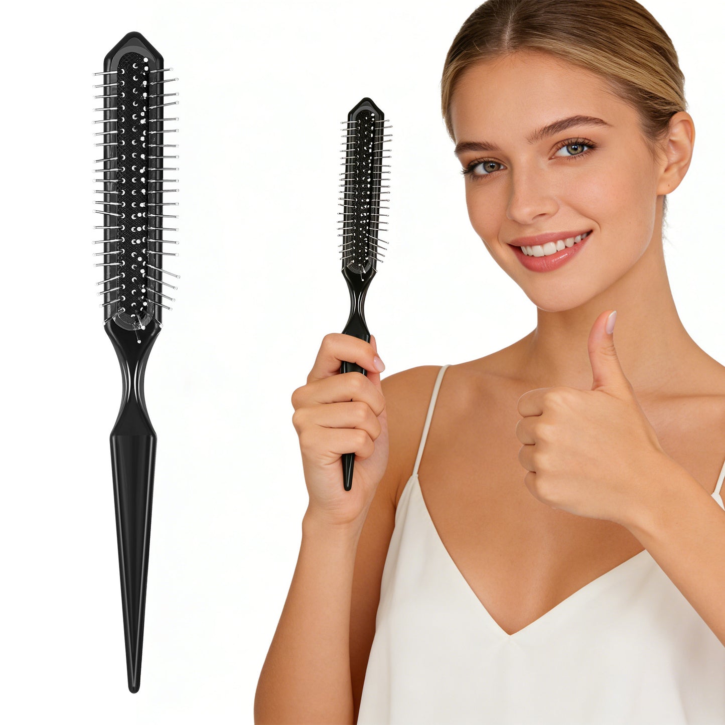 cobee Hair Extension Brush, Wig Brush, Stainless Steel Fade Brushes Wig Brushes for Synthetic Hair, Wire Brushing Curl Defining Brushs Travel Size for Synthetic Wigs Detangling, Barber, Beginner