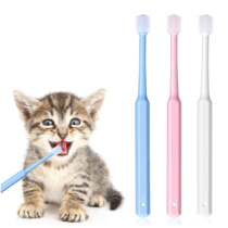 Yuanchu WJIAAA Small Cat Dog Toothbrush, 3 Pack 360 Degree Soft Silicone Pet Toothbrush Cat Dental Pets Care Dog Oral Hygiene Deep Cleaning Pet Teeth Clean Kit