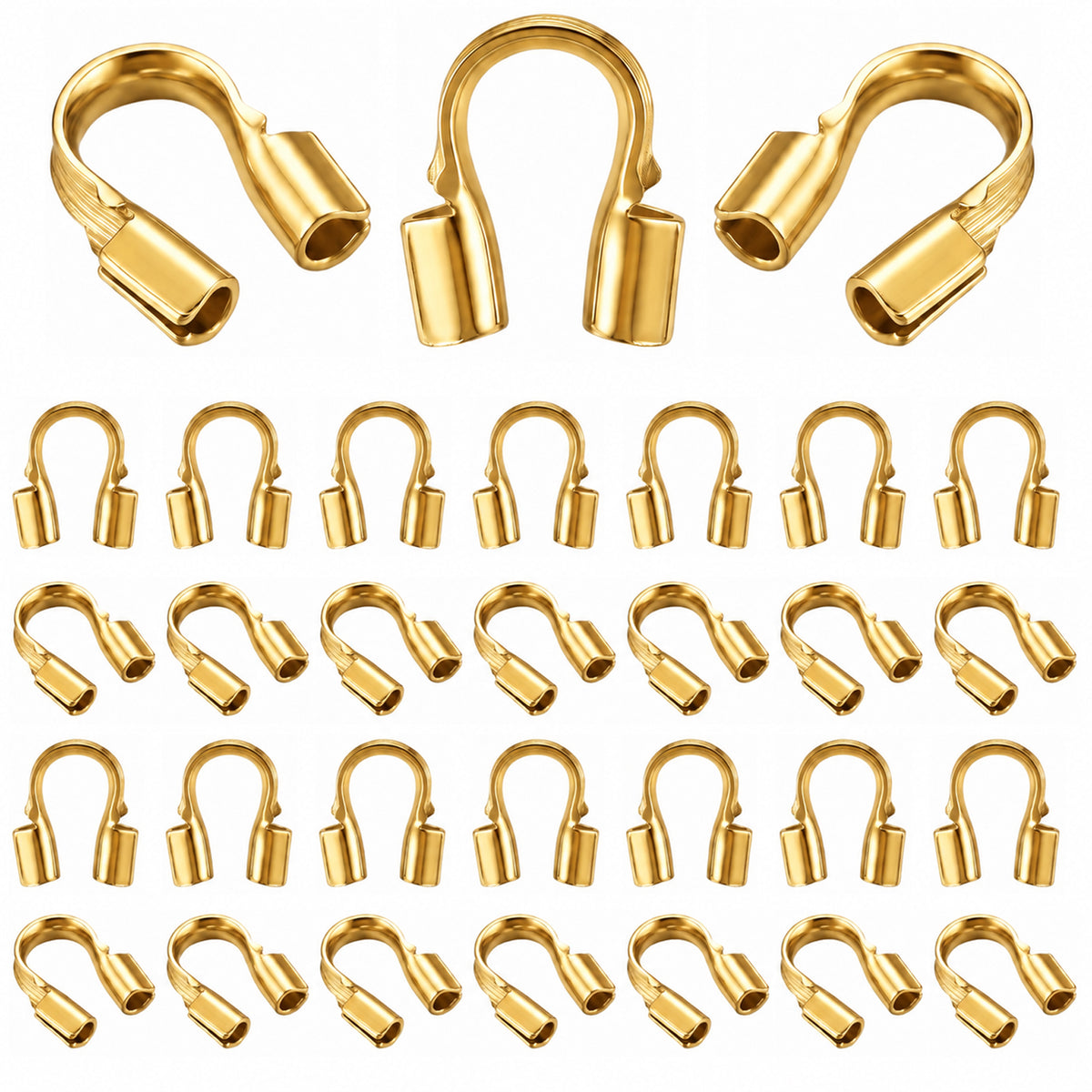 JJUNW 200 PCS Stainless Steel Wire Guardian Protectors,Wire Guards(Gold)