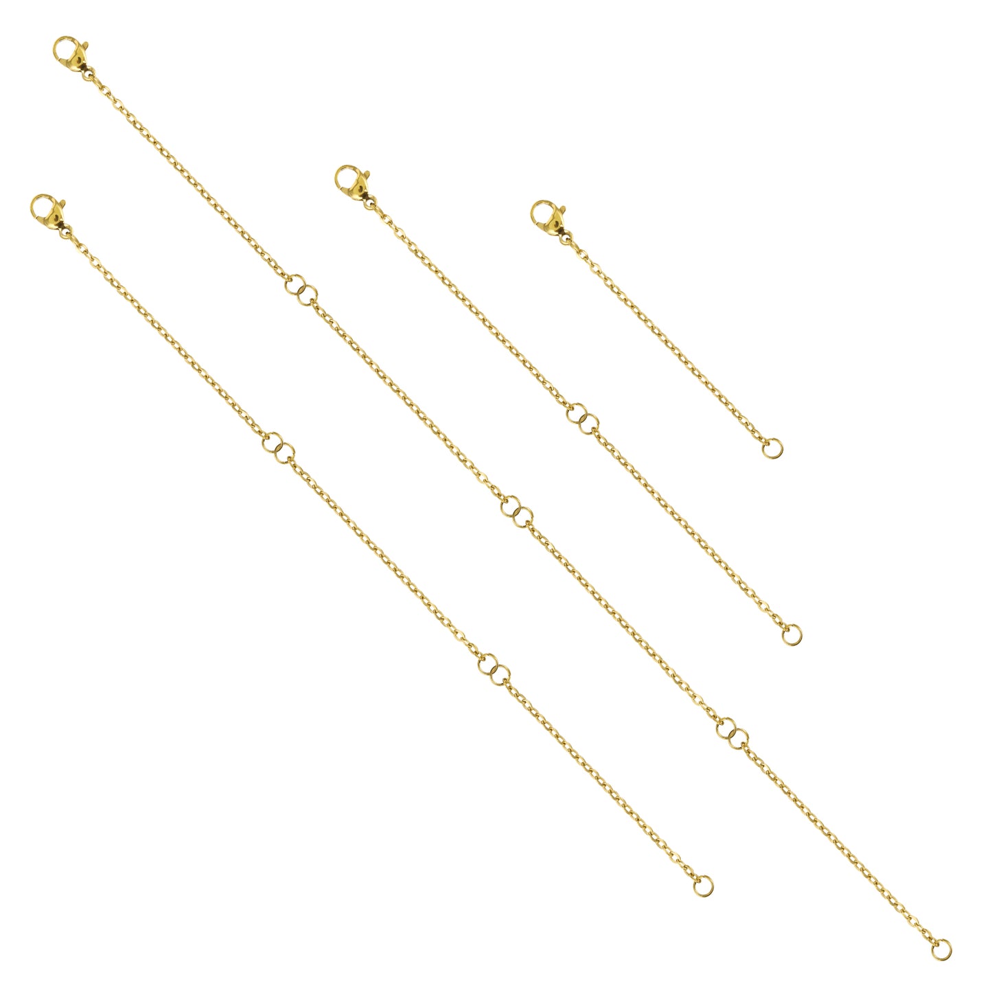 LXUEJIE 4 Pcs Necklace Chain Extender, Stainless Steel Necklace Extender Necklace Extender Extension Chains for Women Jewelry Gold, Necklace, Bracelet, Jewelry Making, 2" 4" 6" 8"(Gold)