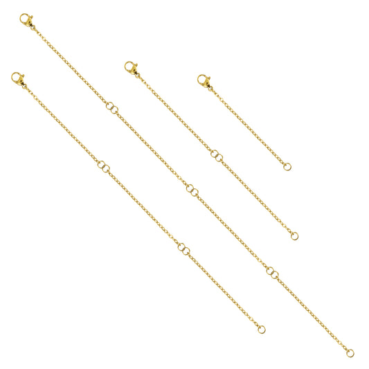 LXUEJIE 4 Pcs Necklace Chain Extender, Stainless Steel Necklace Extender Necklace Extender Extension Chains for Women Jewelry Gold, Necklace, Bracelet, Jewelry Making, 2" 4" 6" 8"(Gold)