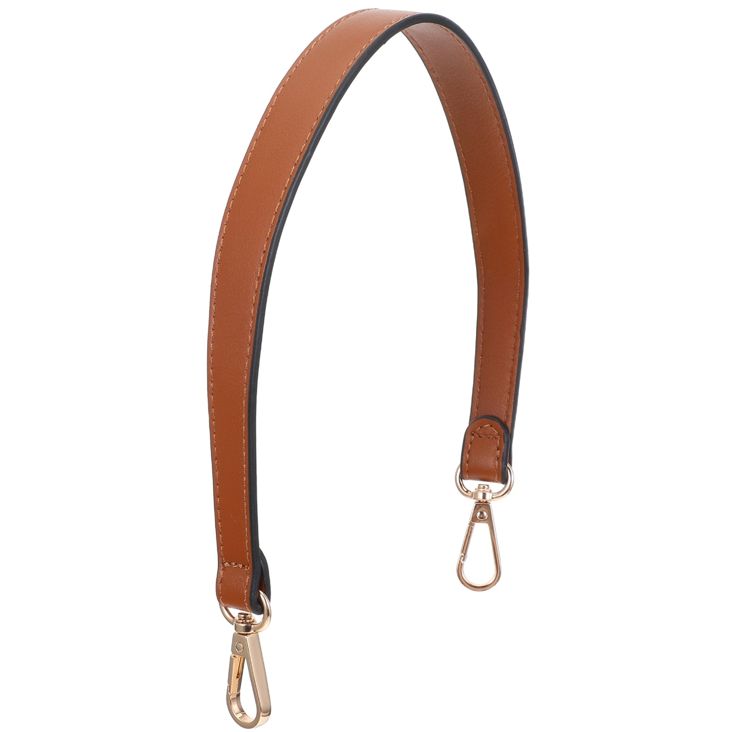 GEEHUA Brown Short Handbag Handle Strap, PU Leather Purse Handle 19 Inch Shoulder Bag Strap Replacement with Swivel Clasps for Wallet Tote Shoulder Bag(Brown)